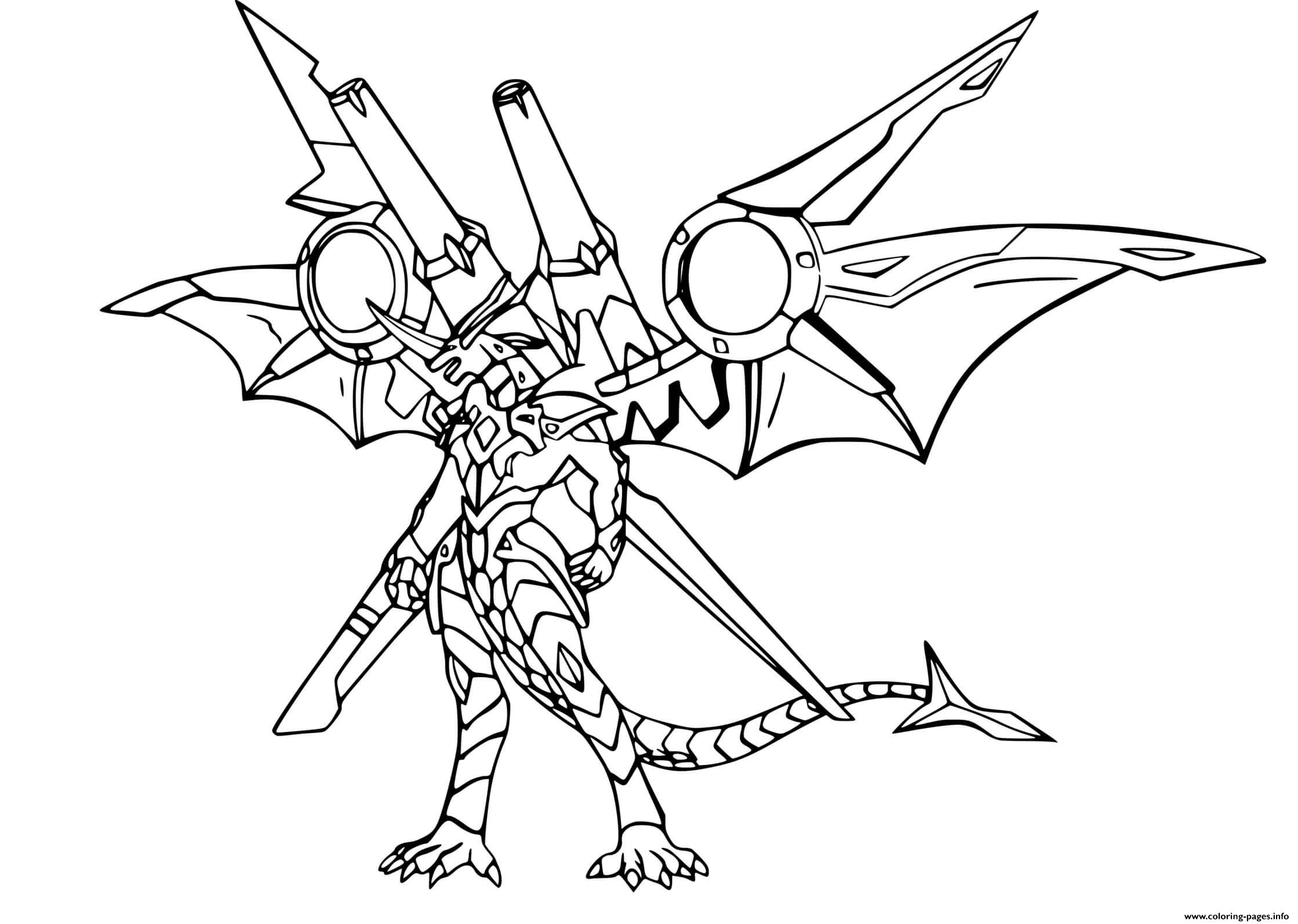 Bakugan Drago Avec Armes coloring