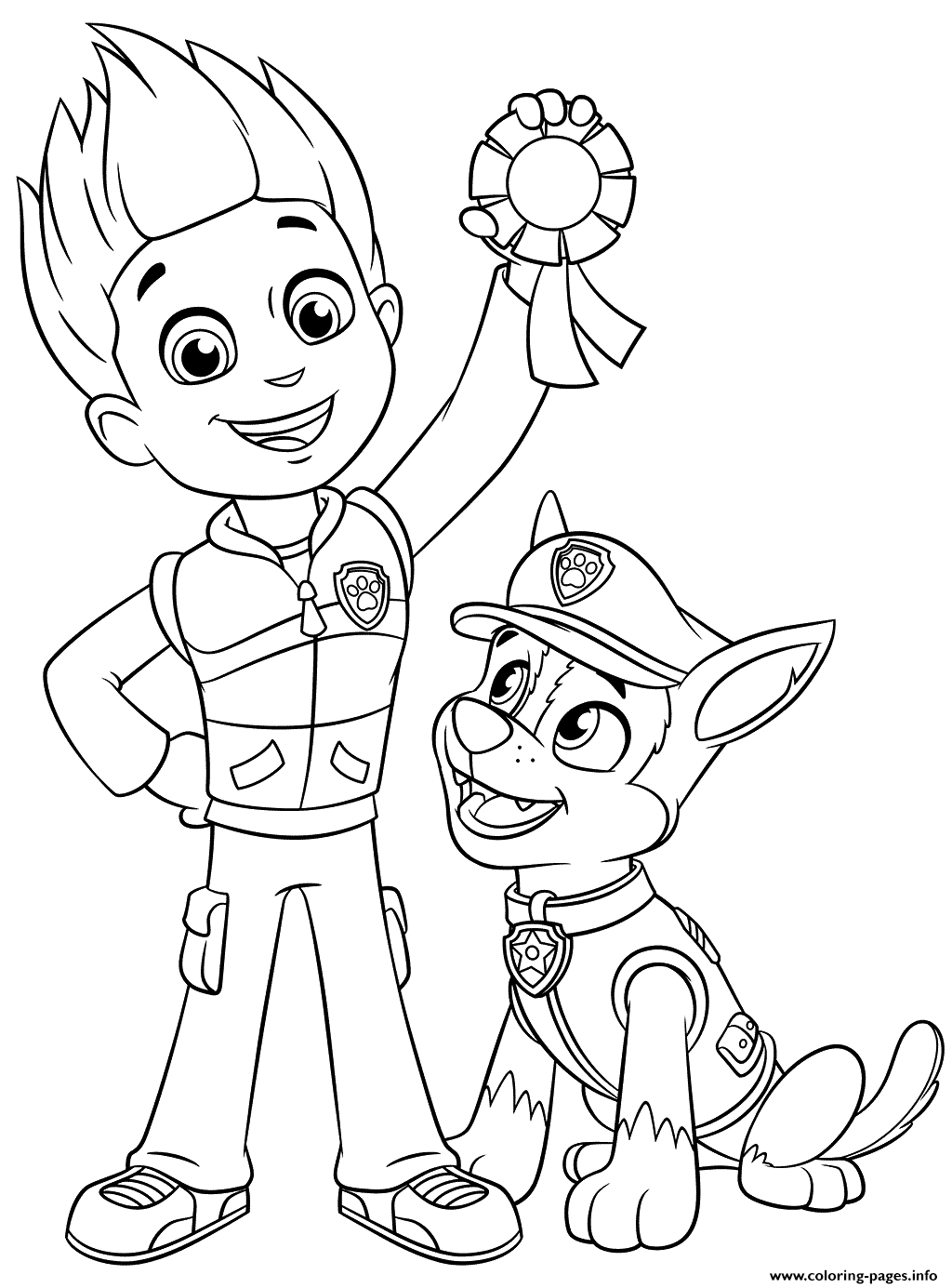 Download Paw Patrol Ryder And Chase Coloring Pages Printable