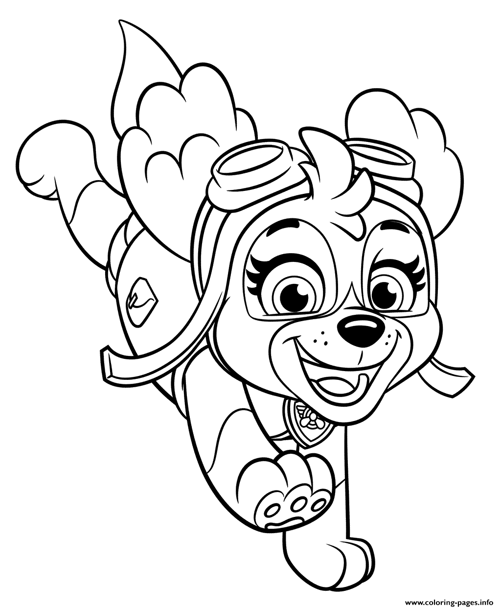 Skye From PAW Patrol Coloring Pages Printable