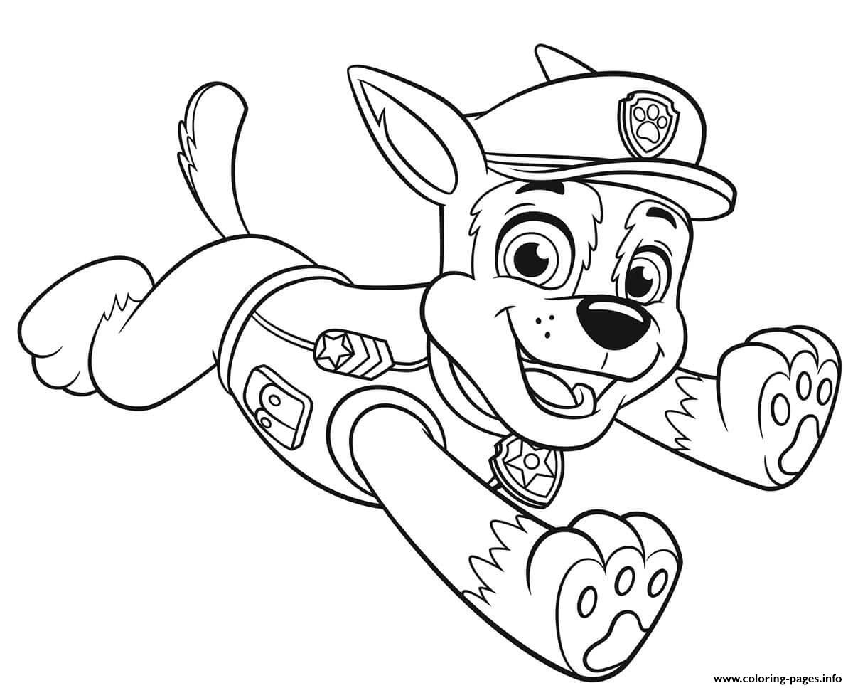 coloring chase pages paw patrol