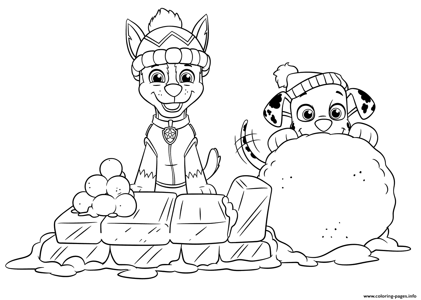 PAW Patrol Holiday Colouring Page coloring