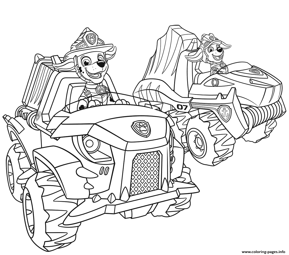 Paw Patrol Cars Page Coloring Pages Printable
