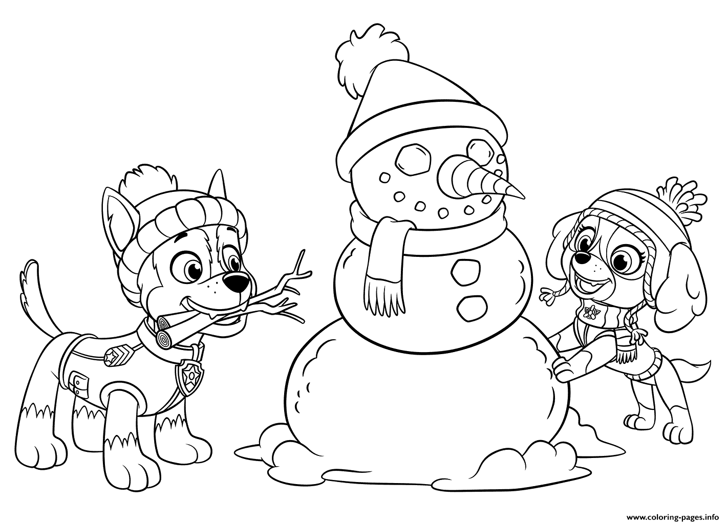 Holidays With The PAW Patrol Pups coloring