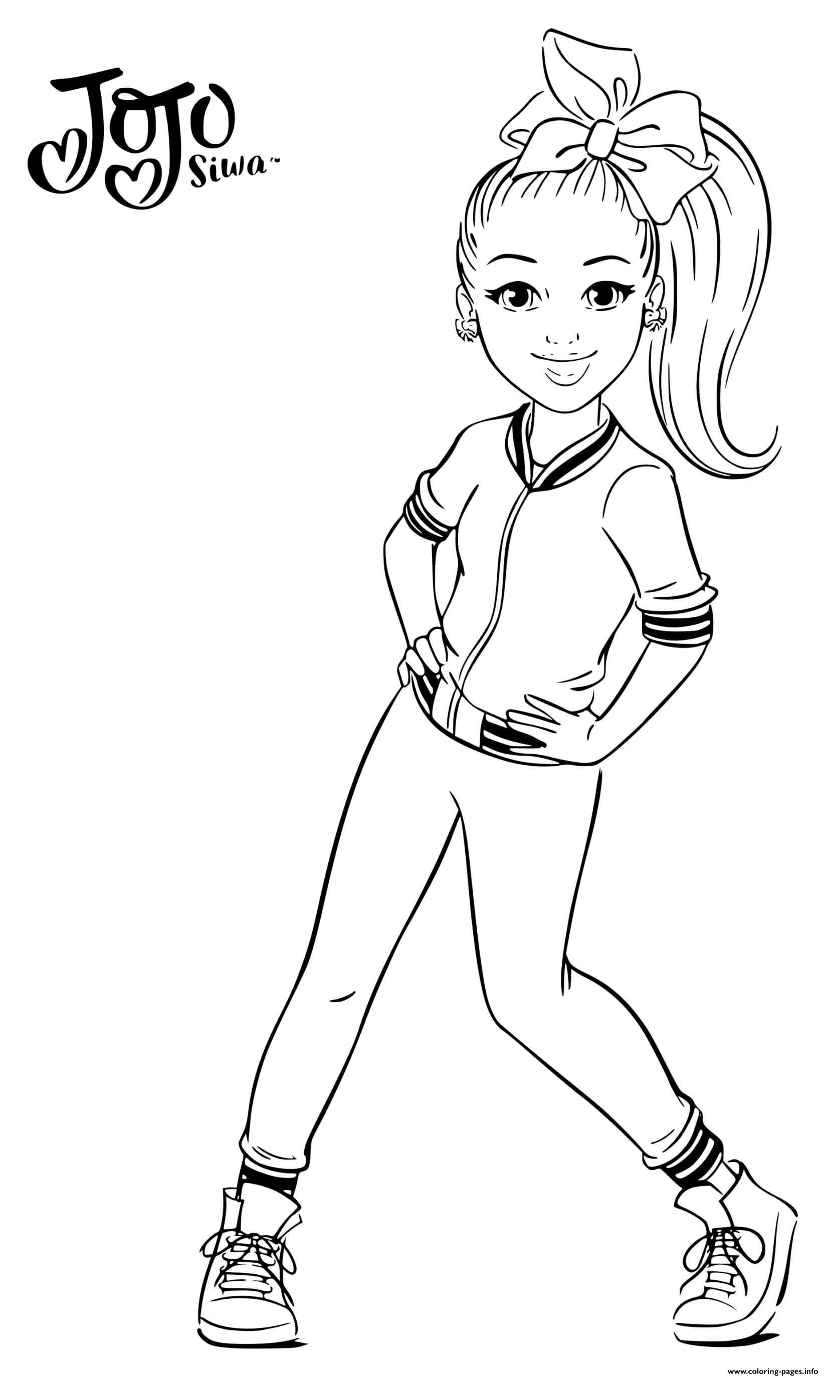 JoJo Joelle Joanie Siwa Giant Hair Bows Coloring Pages Printable