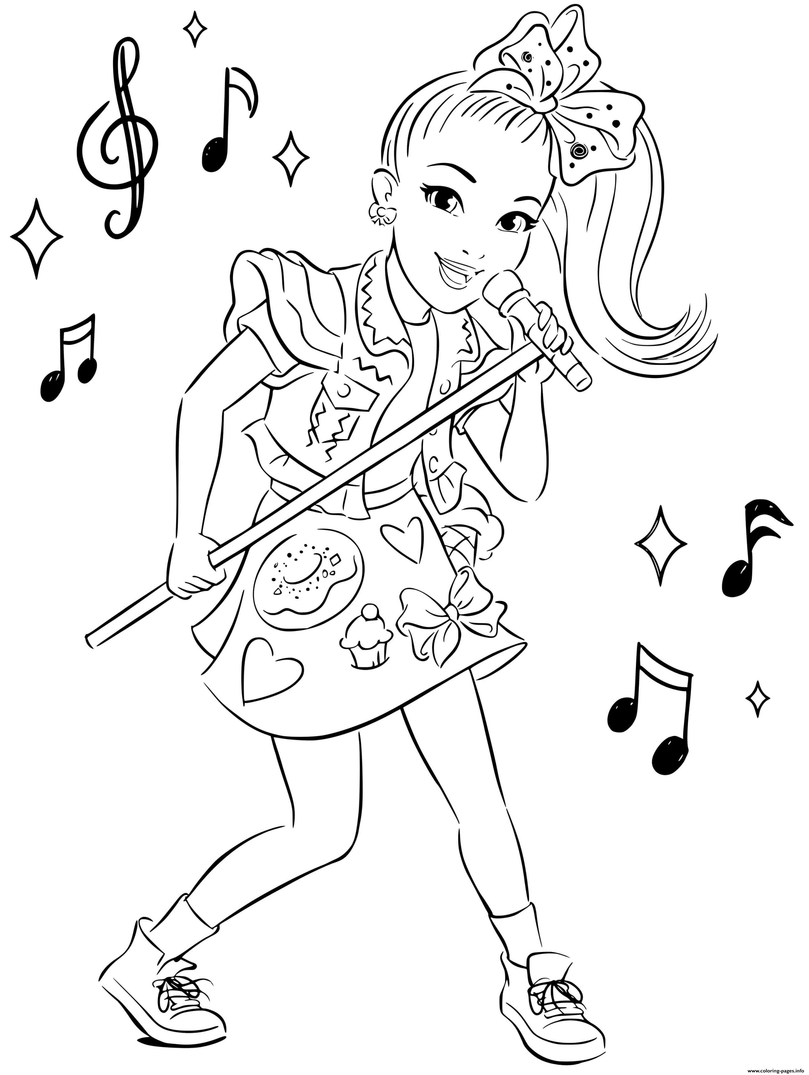 JoJo Siwa Star Sparly Outfits Coloring Pages Printable