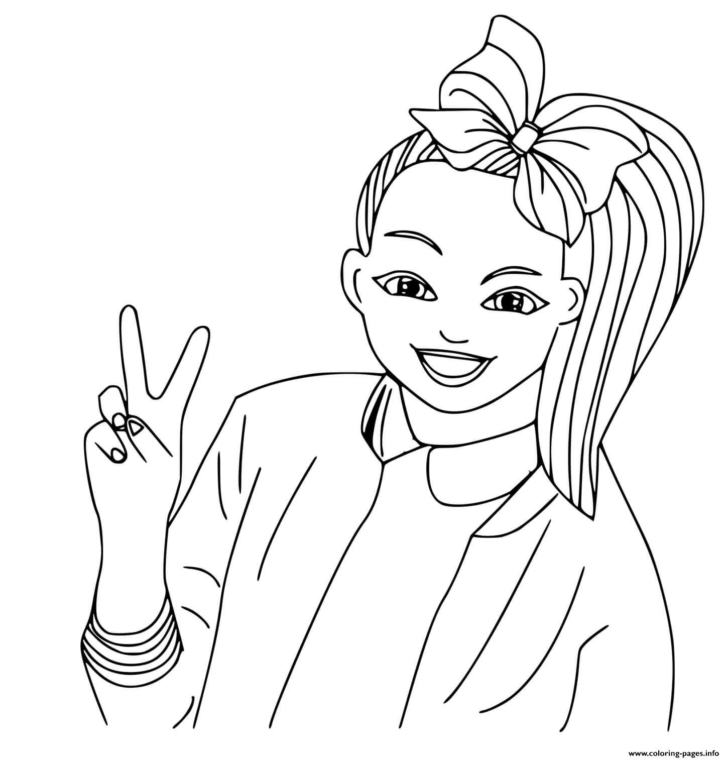 Happy Jojo Siwa Peace Freedom Coloring Pages Printable
