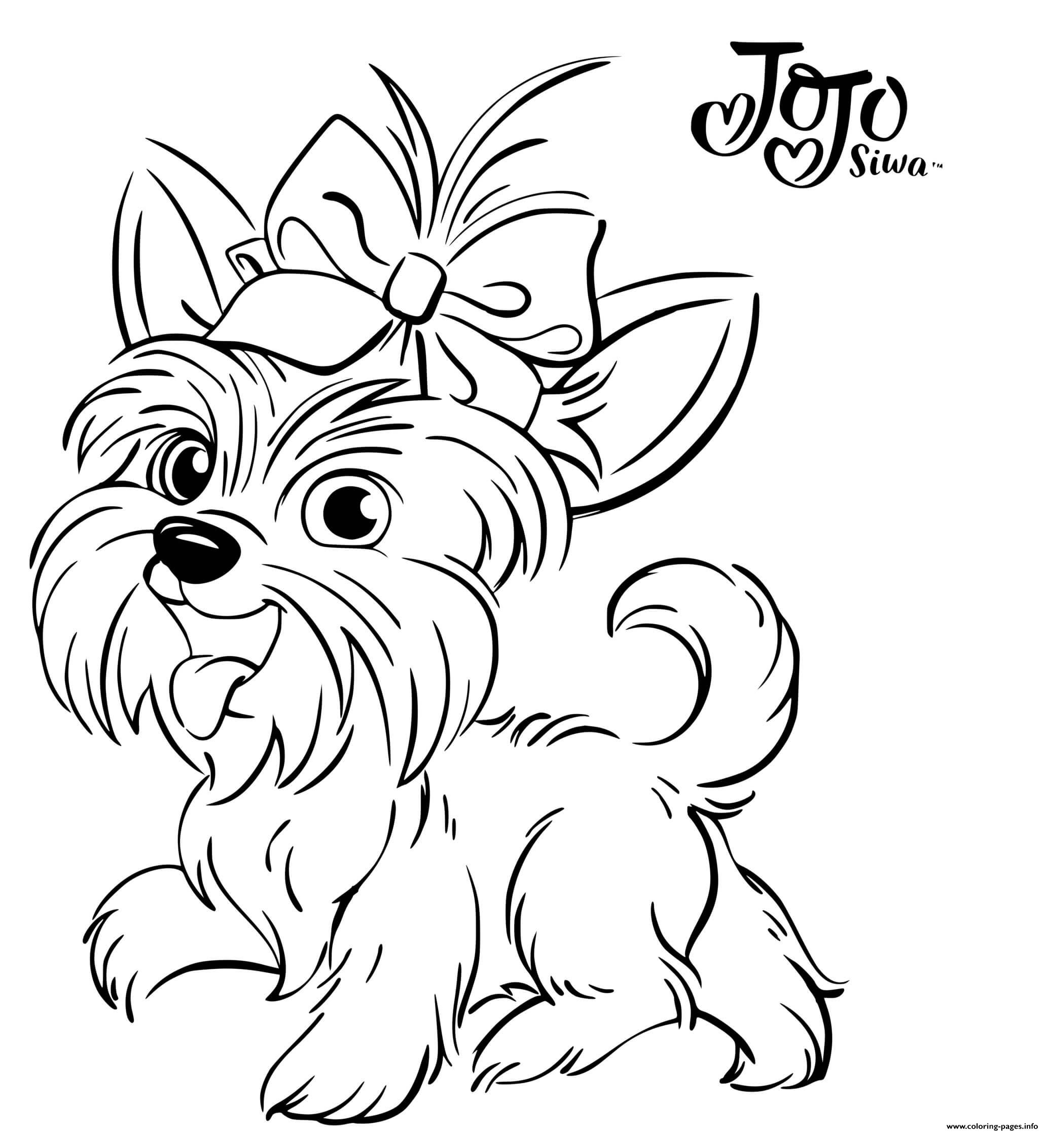 Jojo Siwa Bow Bow Dog Coloring page Printable