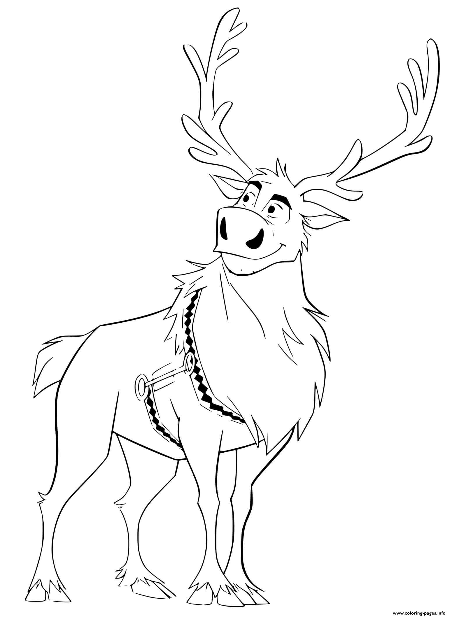 Download Cute Reindeer Sven Coloring Pages Printable