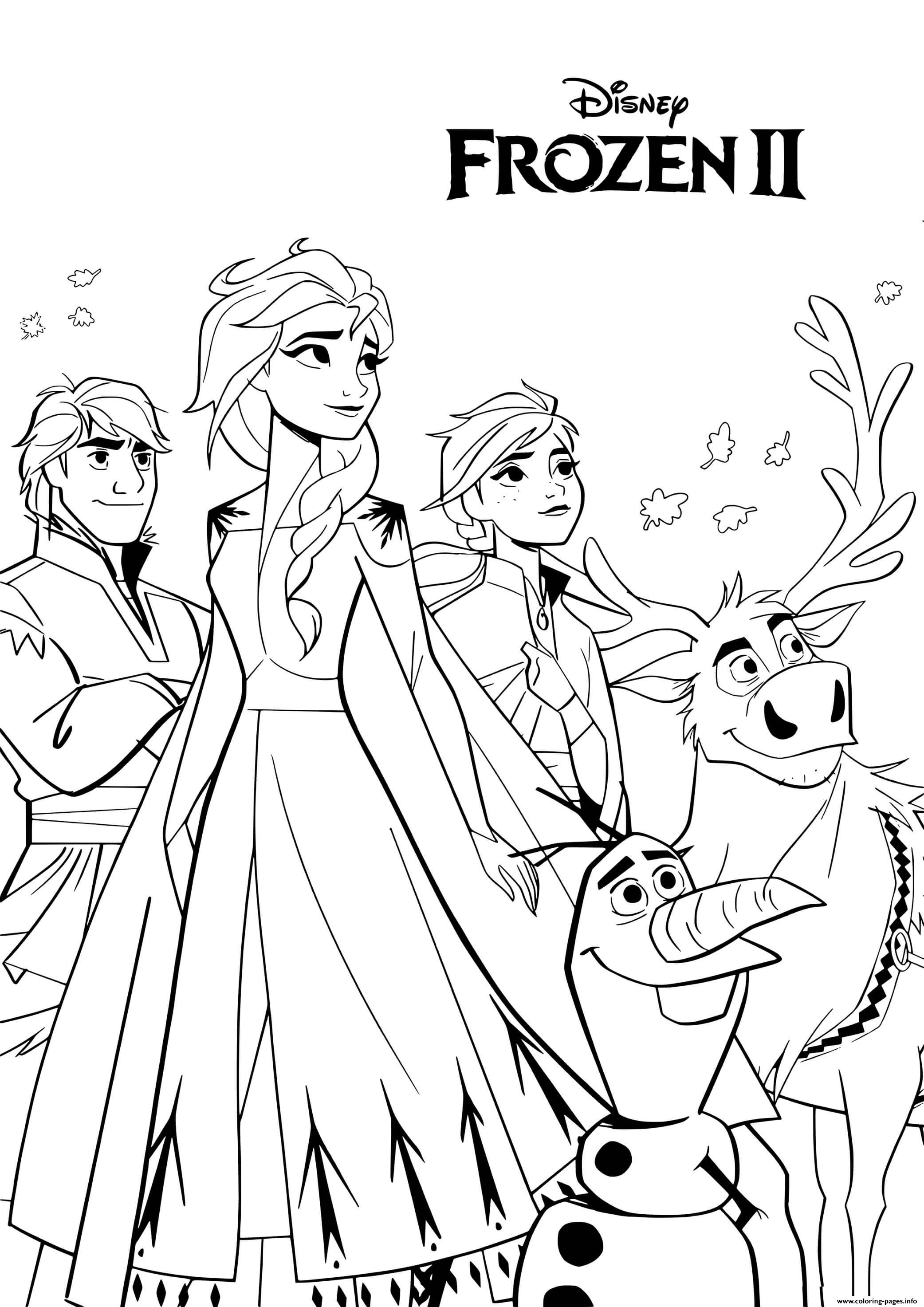 Animated Disney Movie Frozen 2 Coloring page Printable