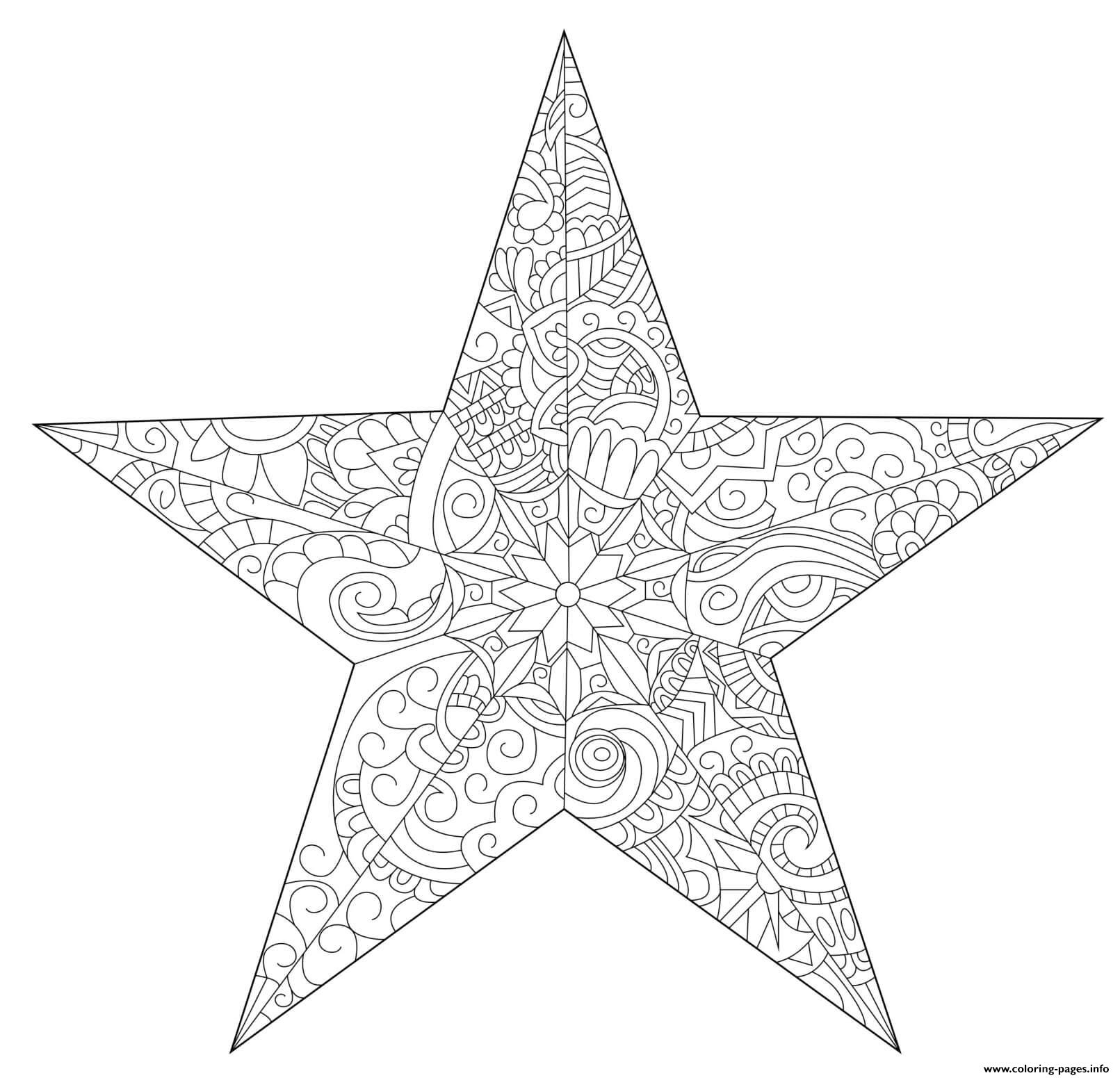 Star coloring for adults Royalty Free Vector Image