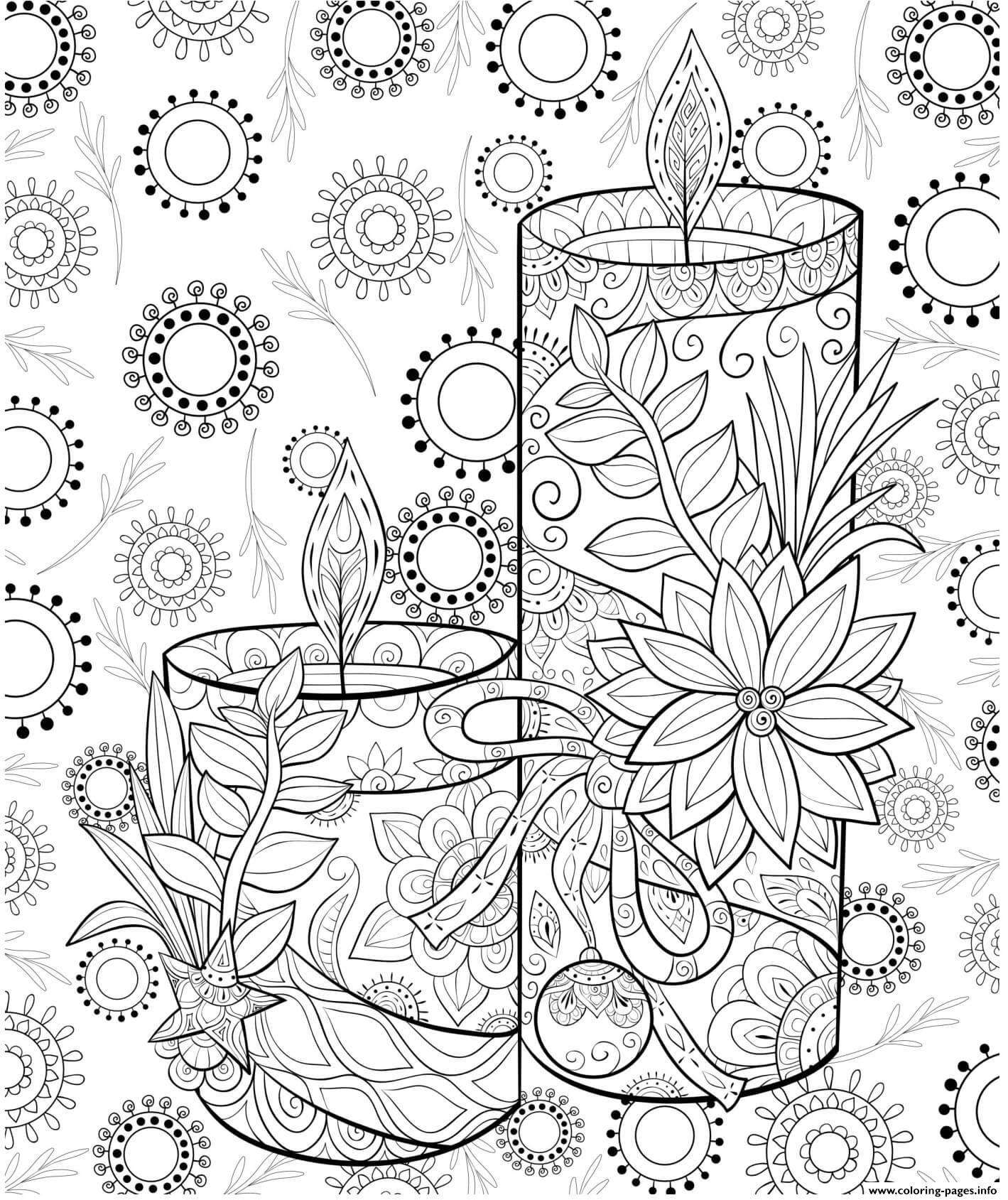 Christmas For Adults Candles coloring