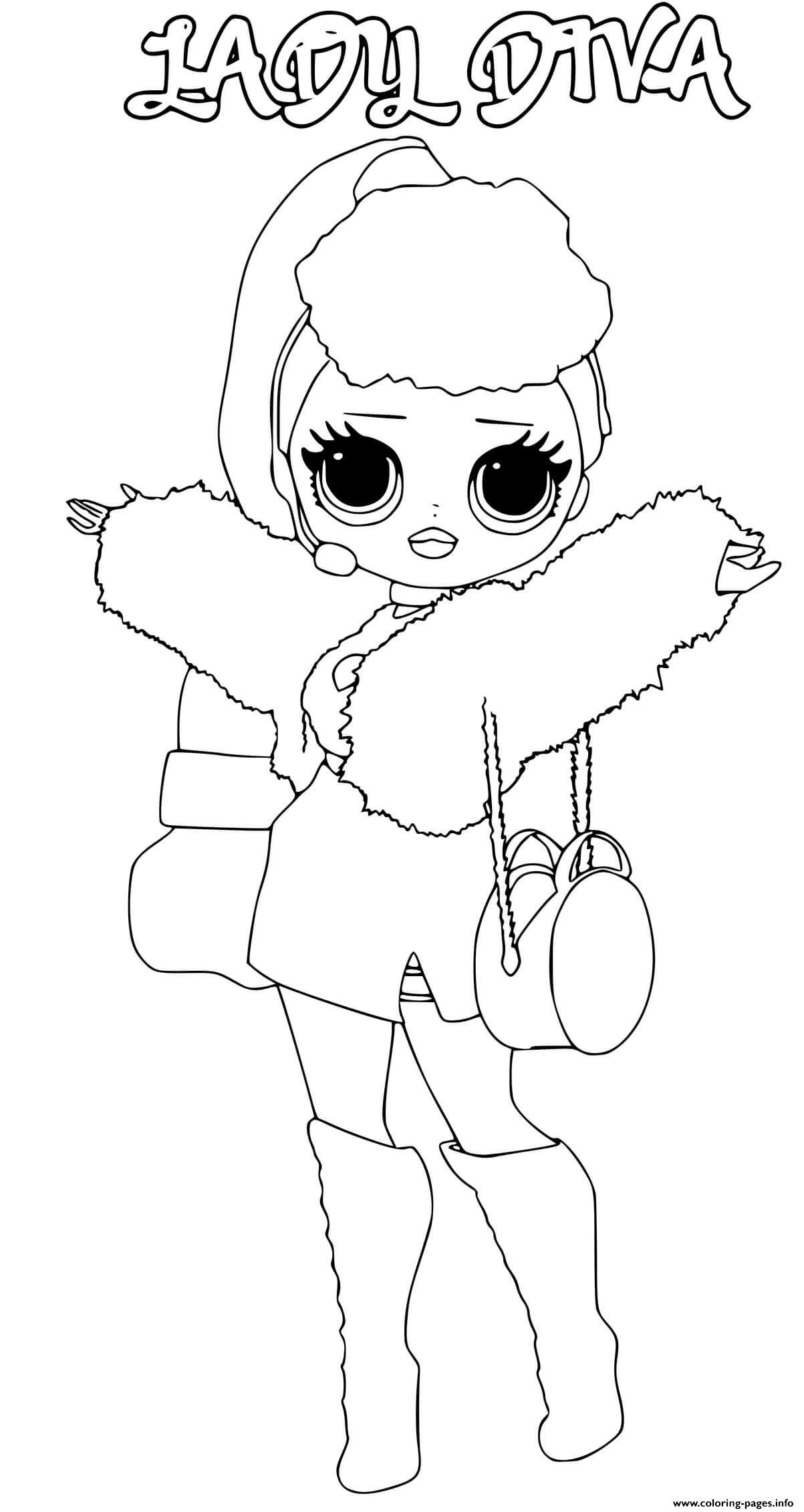 lady diva lol omg coloring pages printable