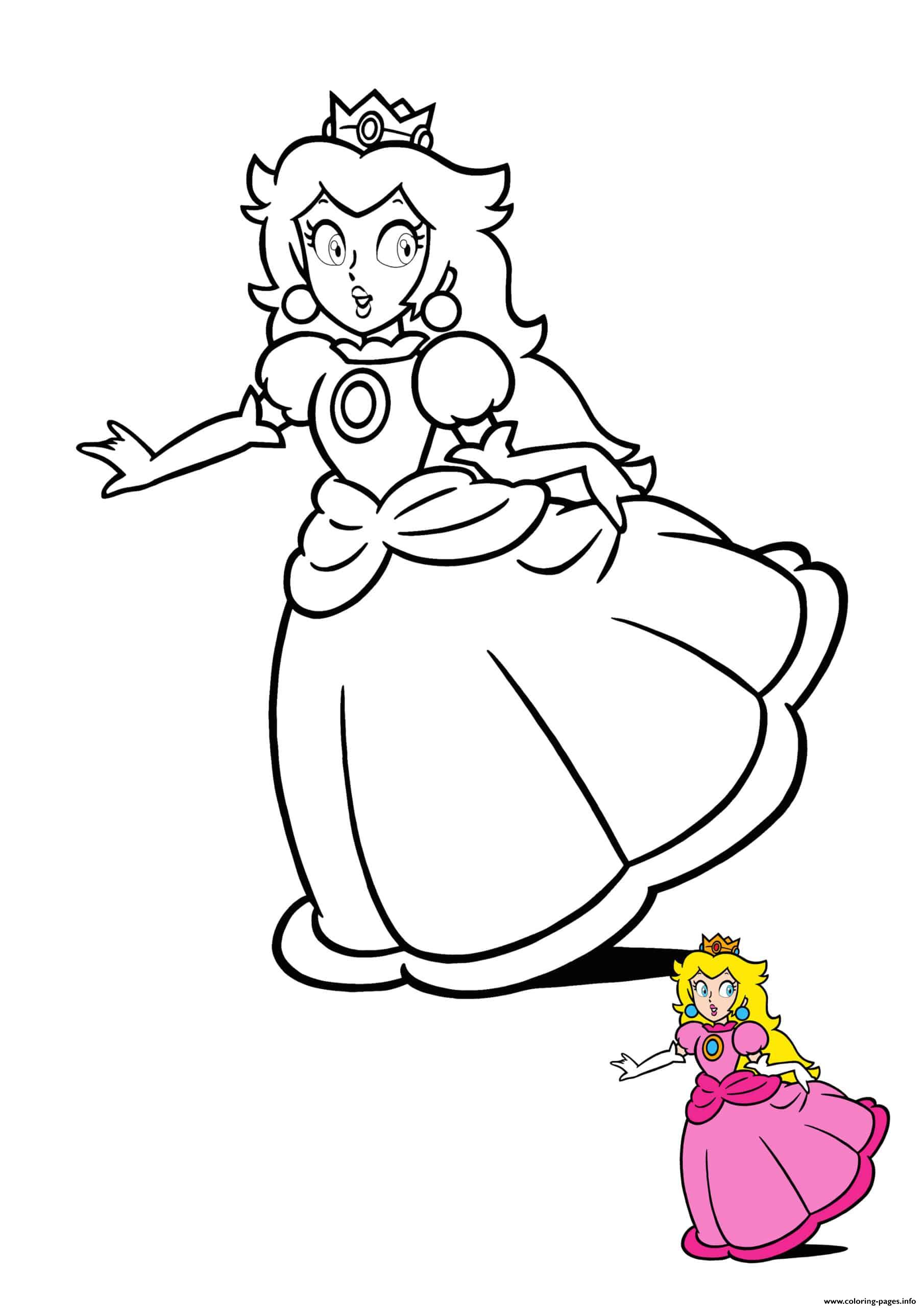 Princess Peach Coloring page Printable
