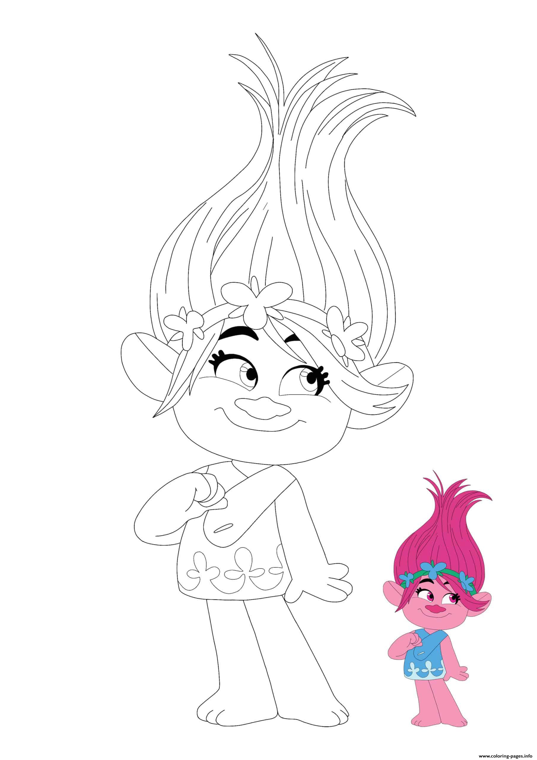 Princess Poppy From Trolls coloring
