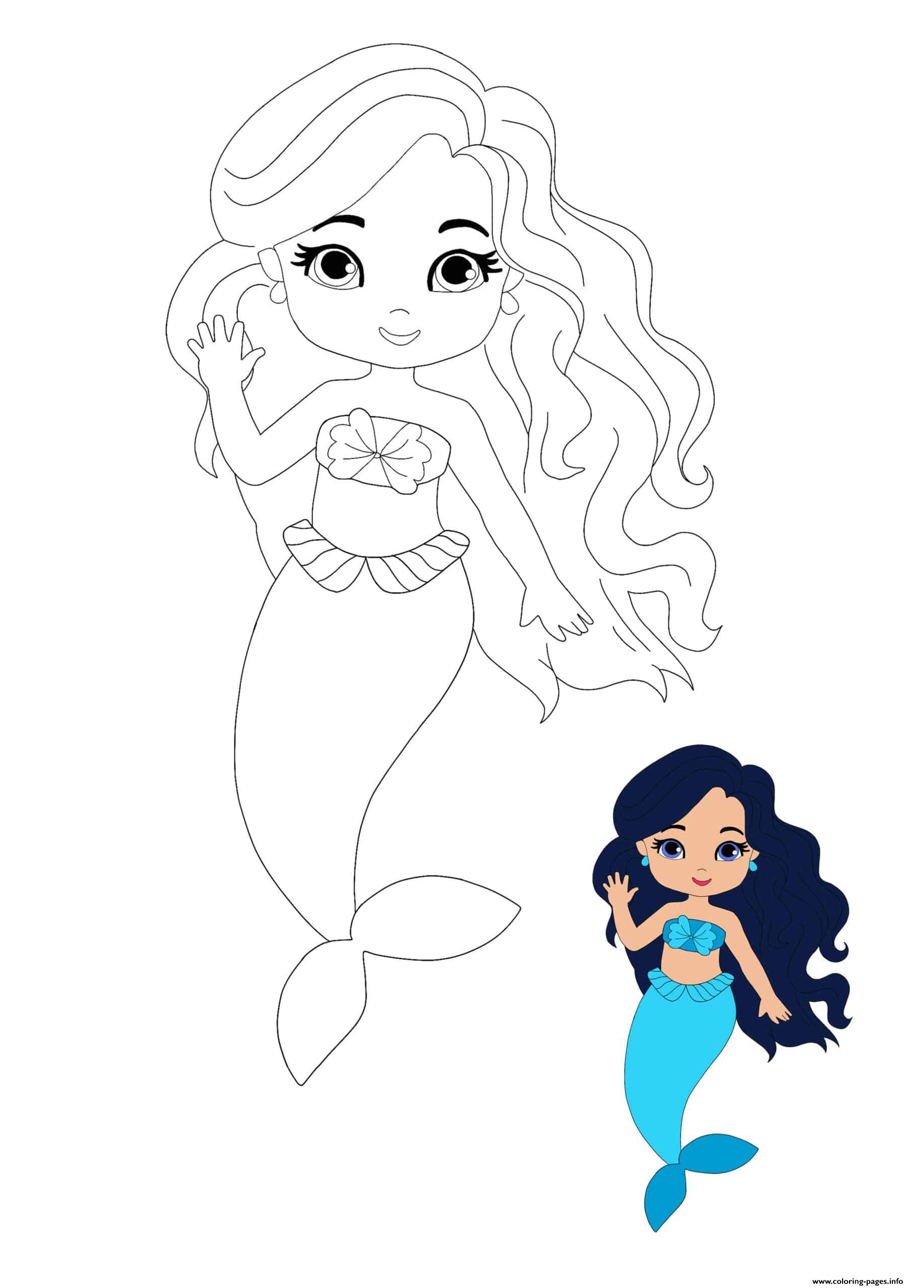 Mermaid Princess Coloring Pages Printable
