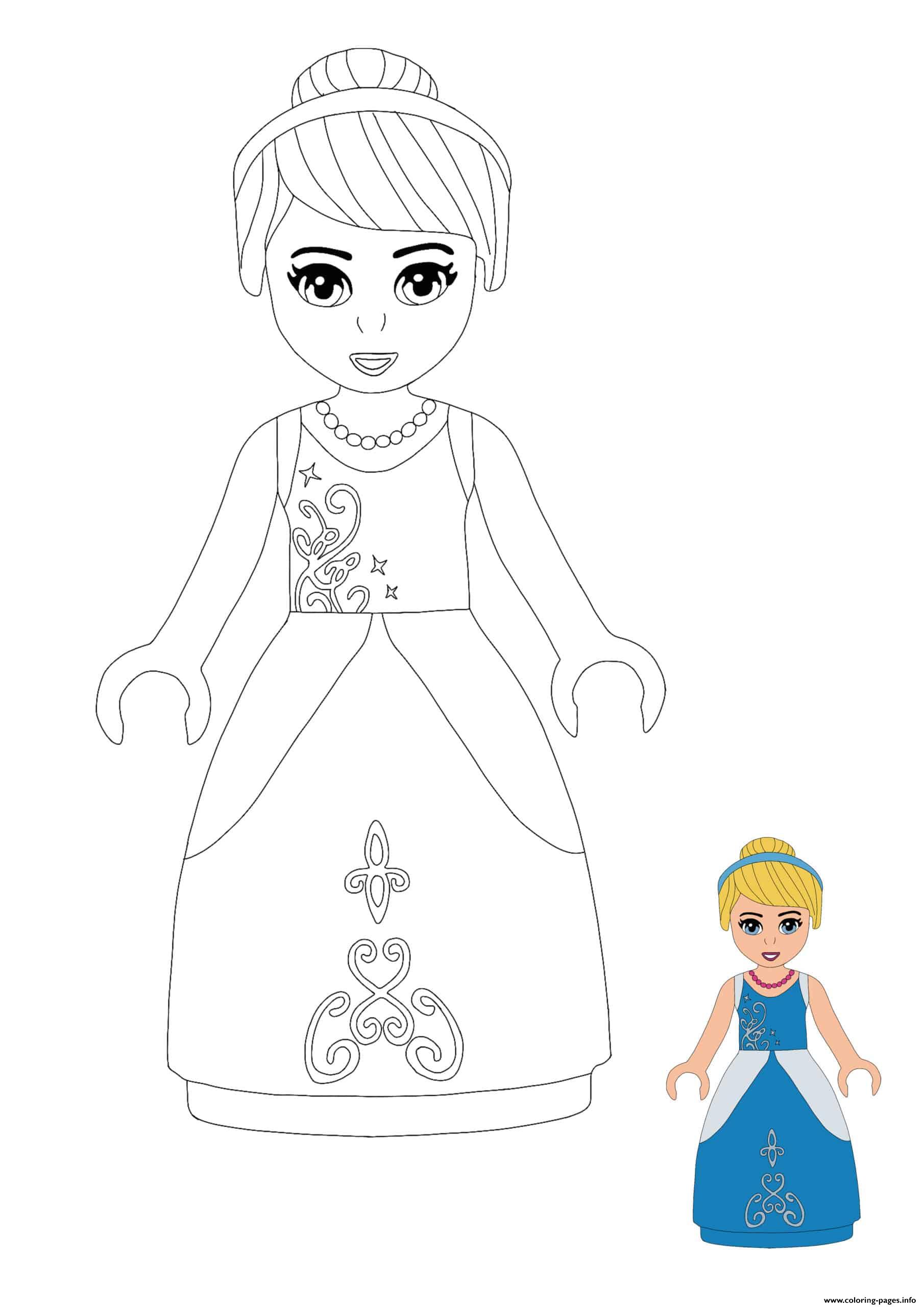 Lego Princess Cinderella coloring