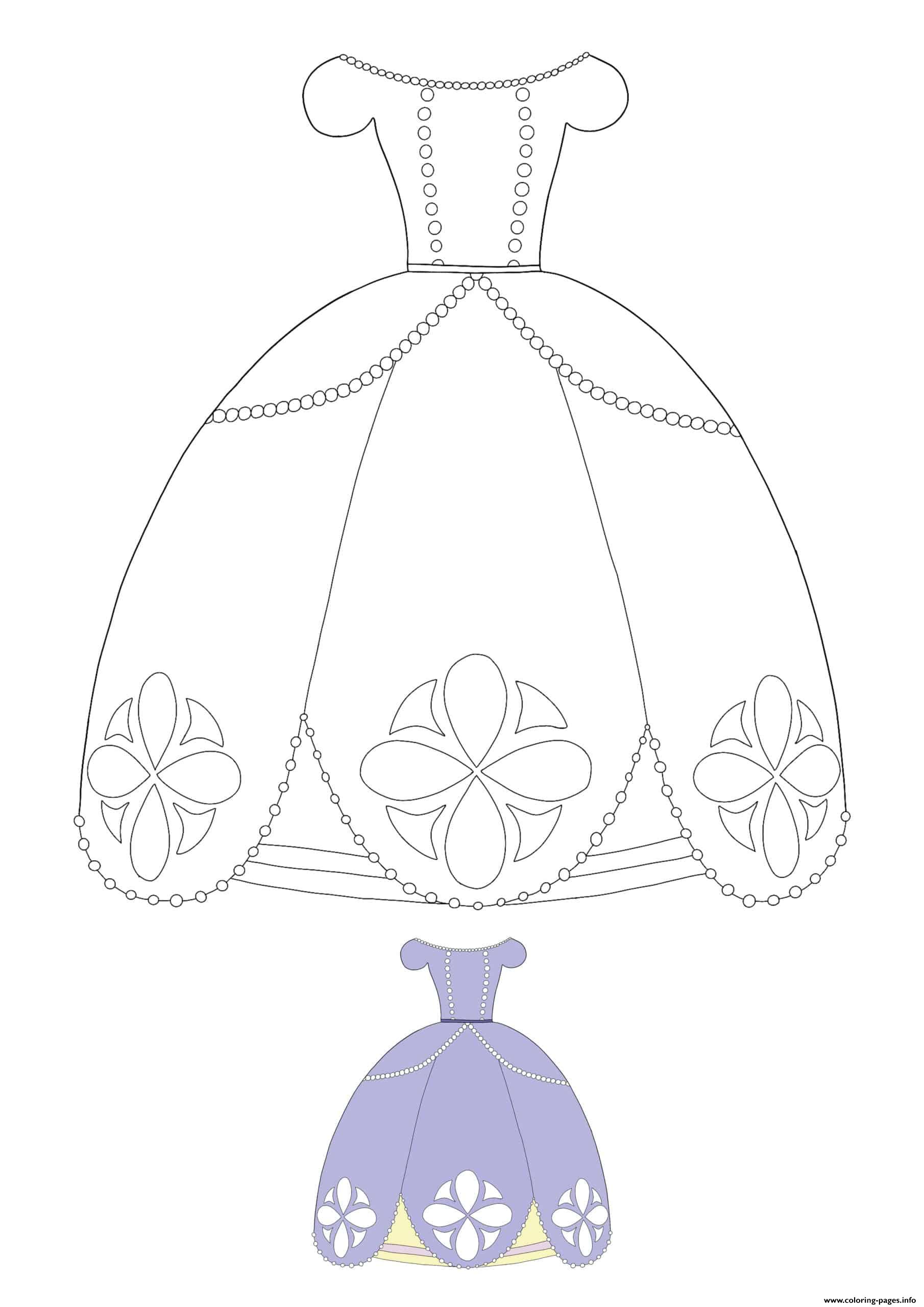 Princess Dress Coloring Pages Printable