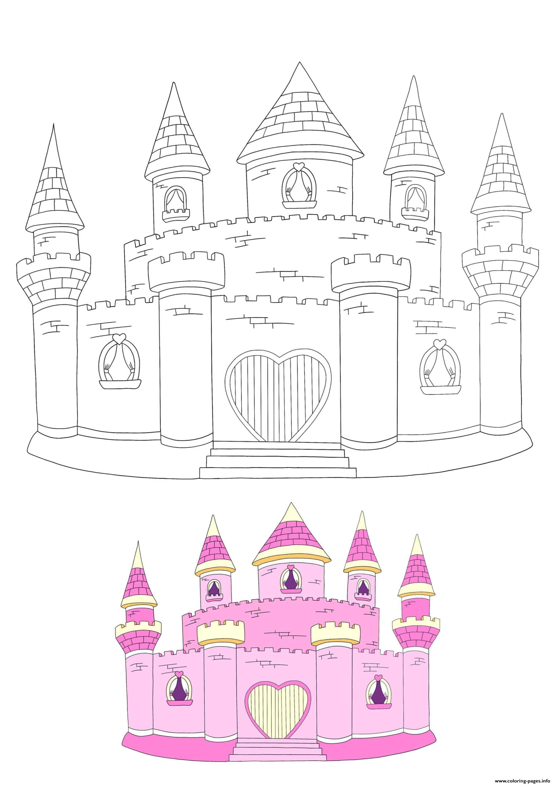 Princess Castle Coloring page Printable