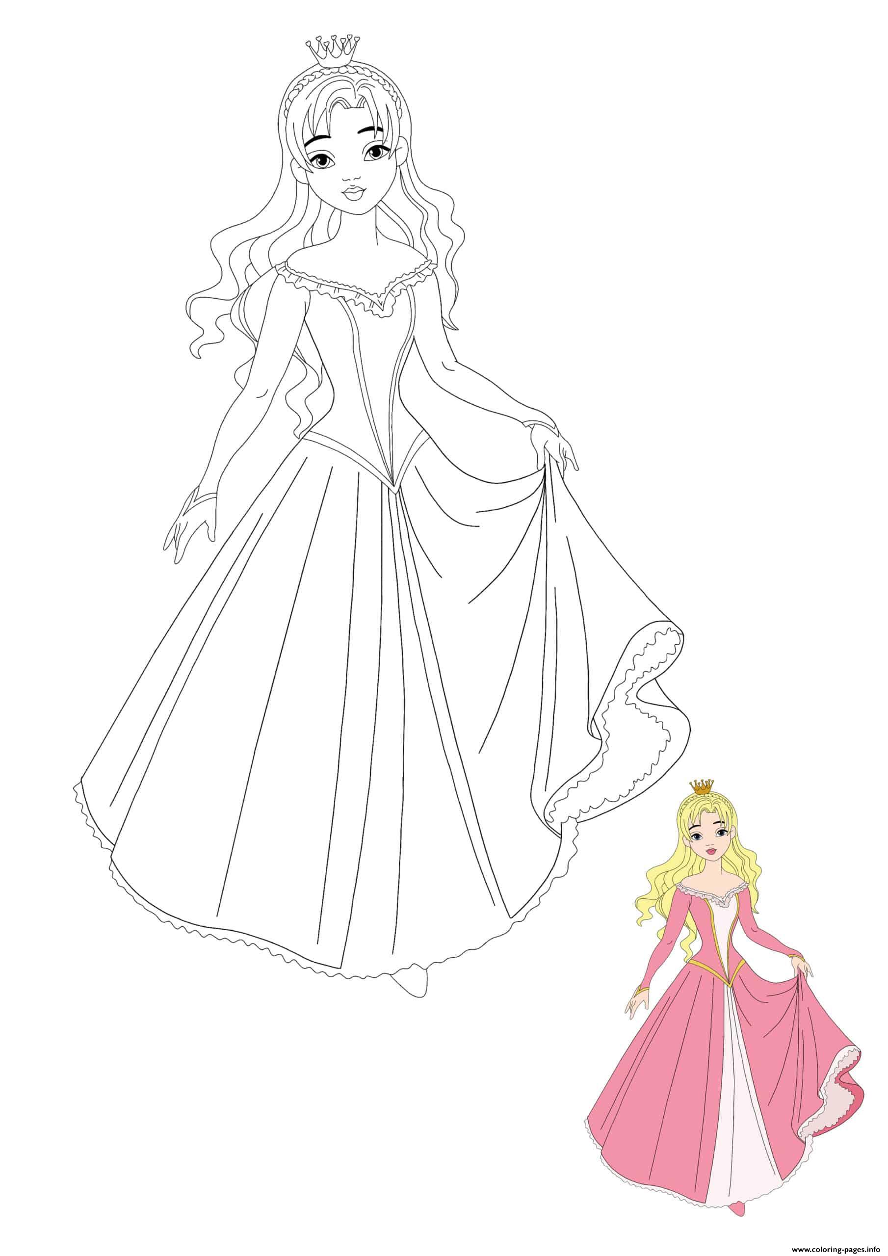 Beautiful Princess Coloring page Printable