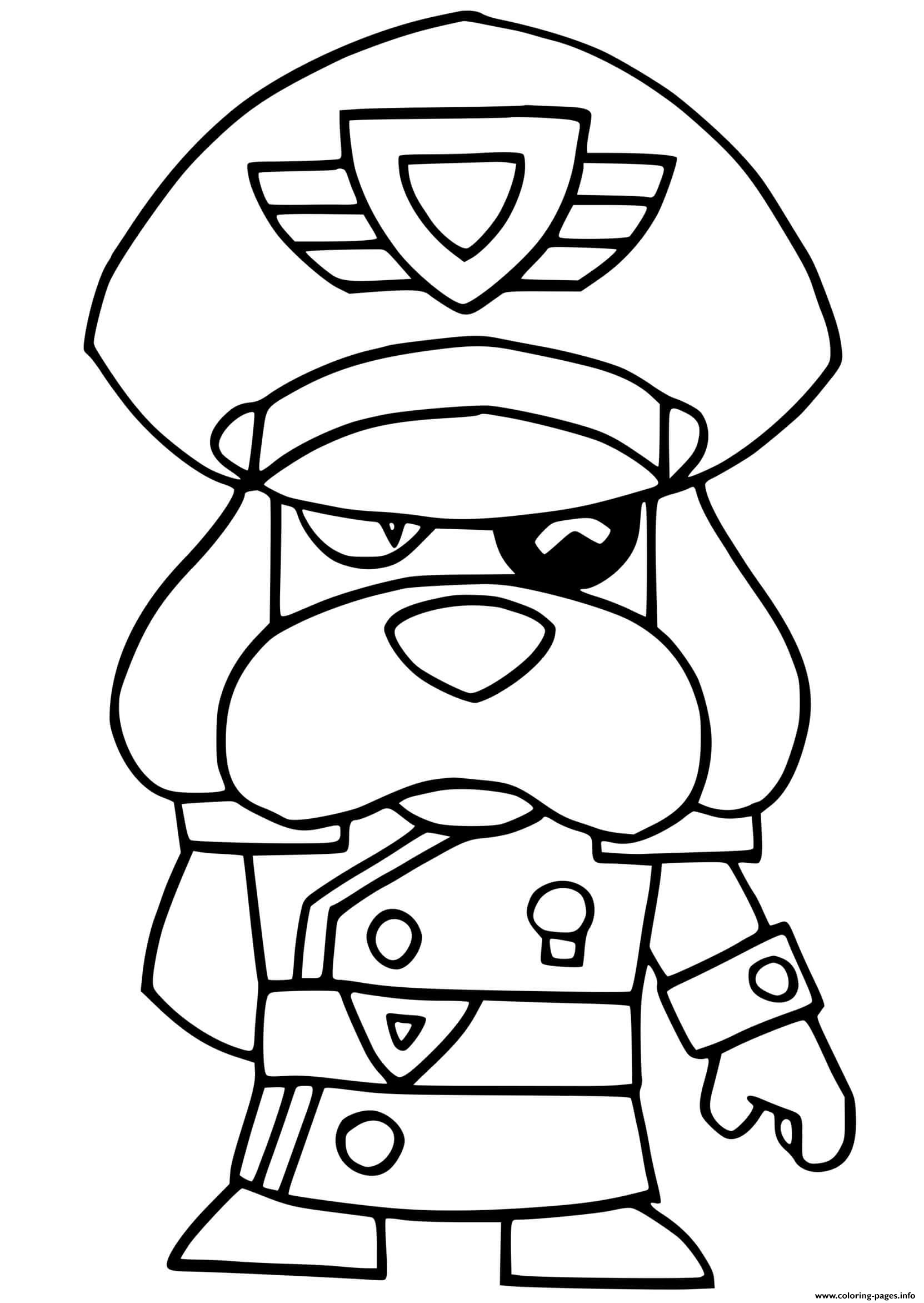 Brawl Stars Force Starr Colonel Medor Coloring page Printable