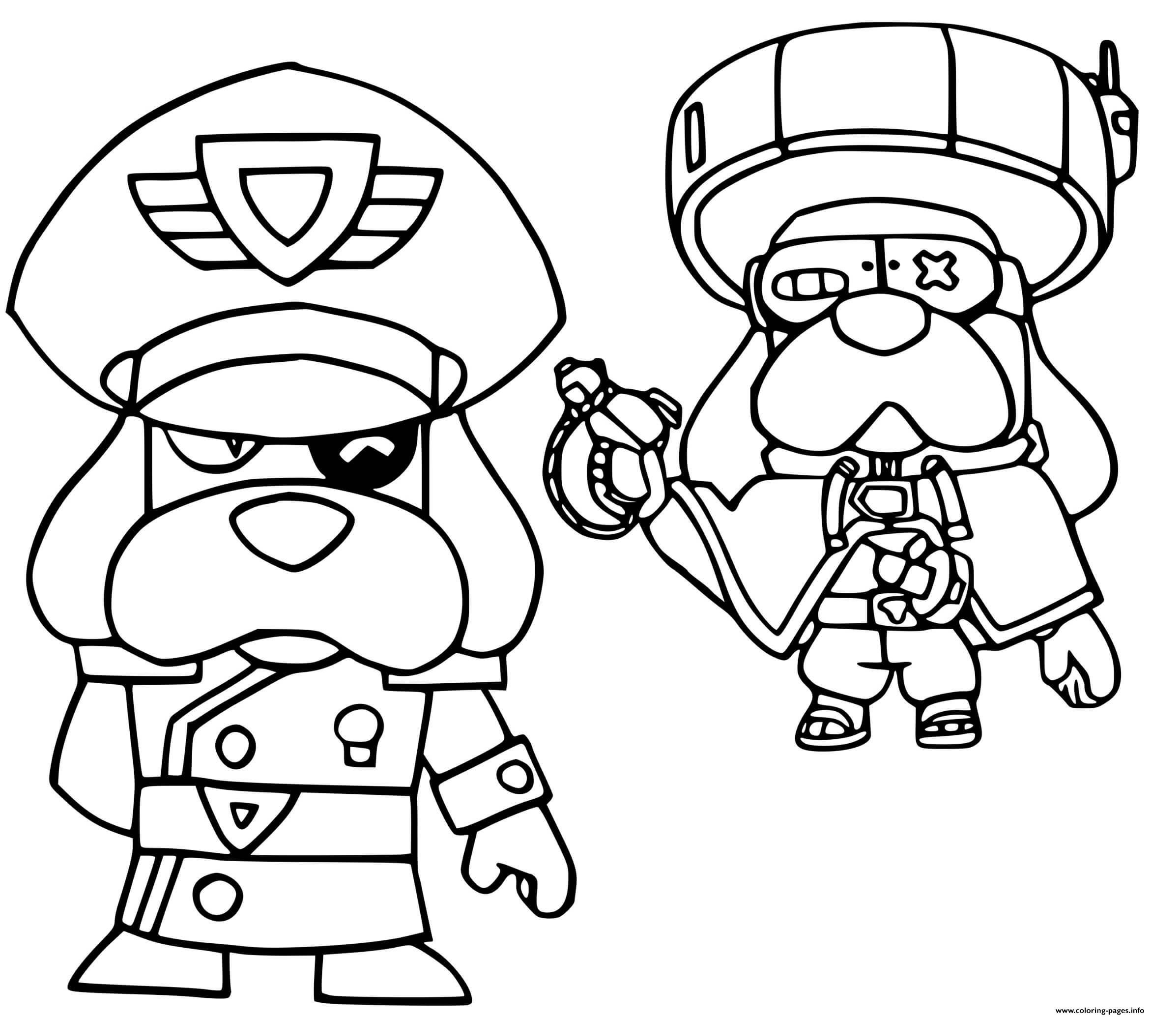 Brawl Stars Force Starr Colonel Medor Et Medor Ronin Coloring Pages Printable - coloriage brawl stars mortis truand