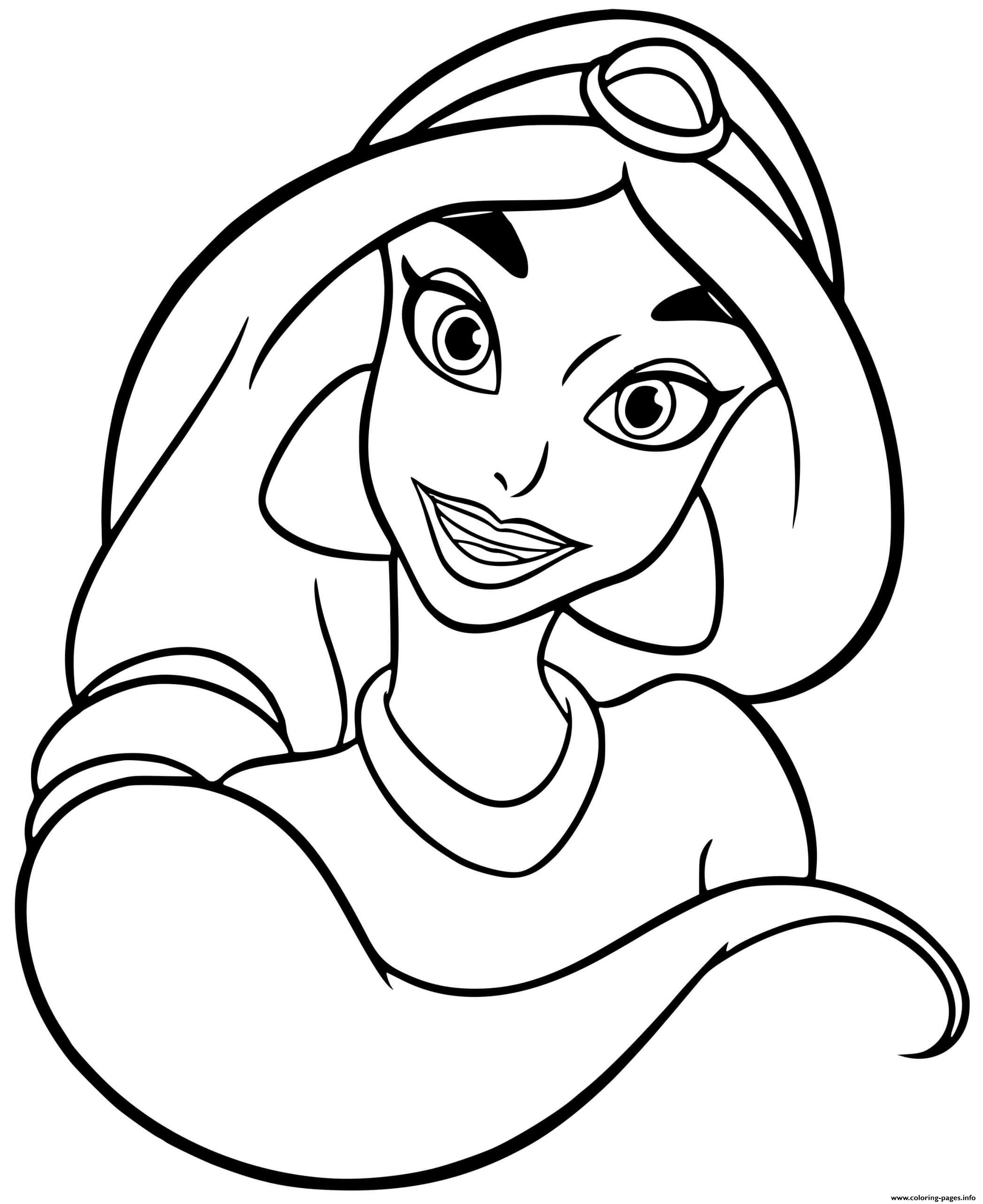 Disney Princess Jasmine From Aladdin Coloring Pages Printable