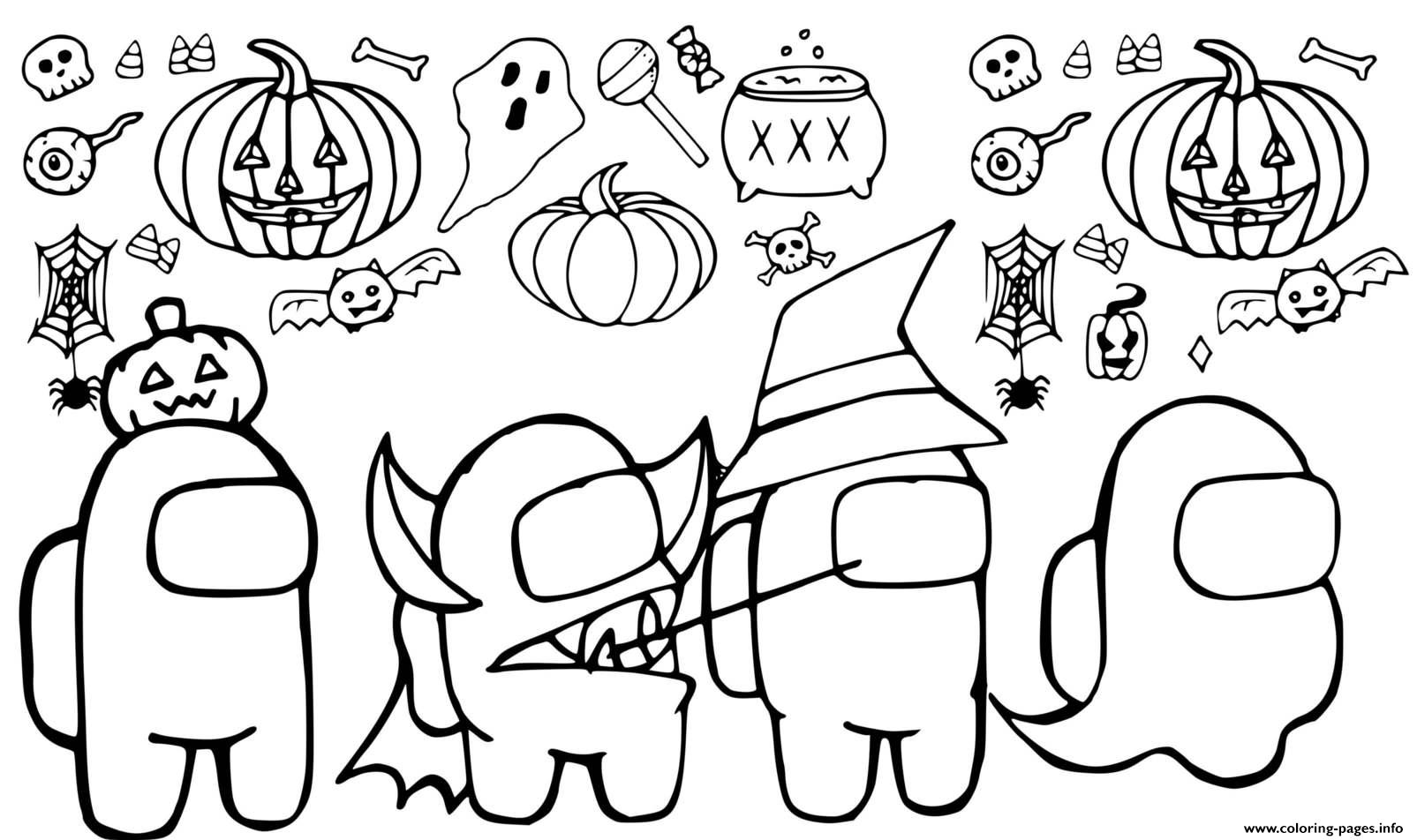 Halloween Among Us Coloring Pages Printable