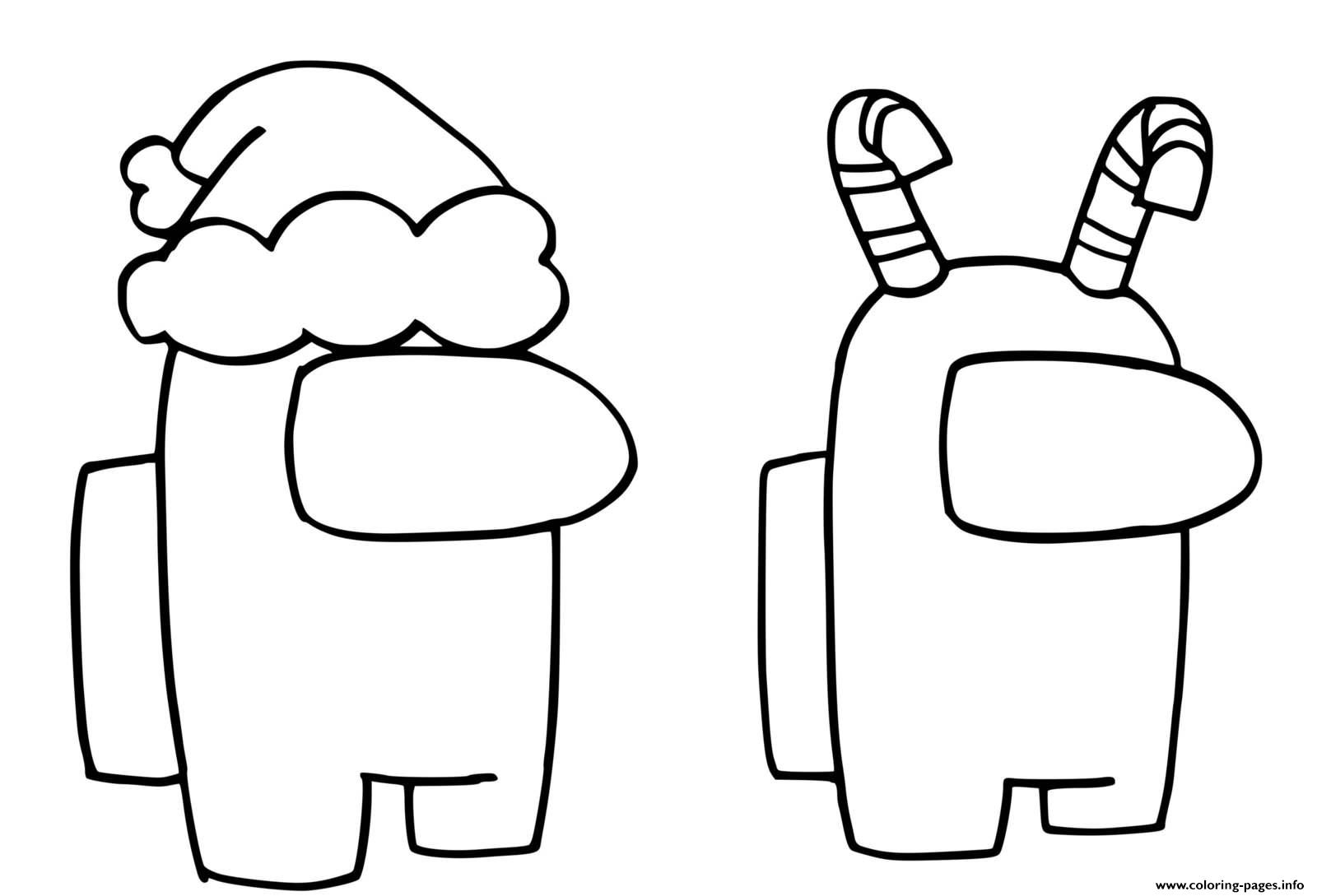 Among Us Christmas Time Coloring Page Printable