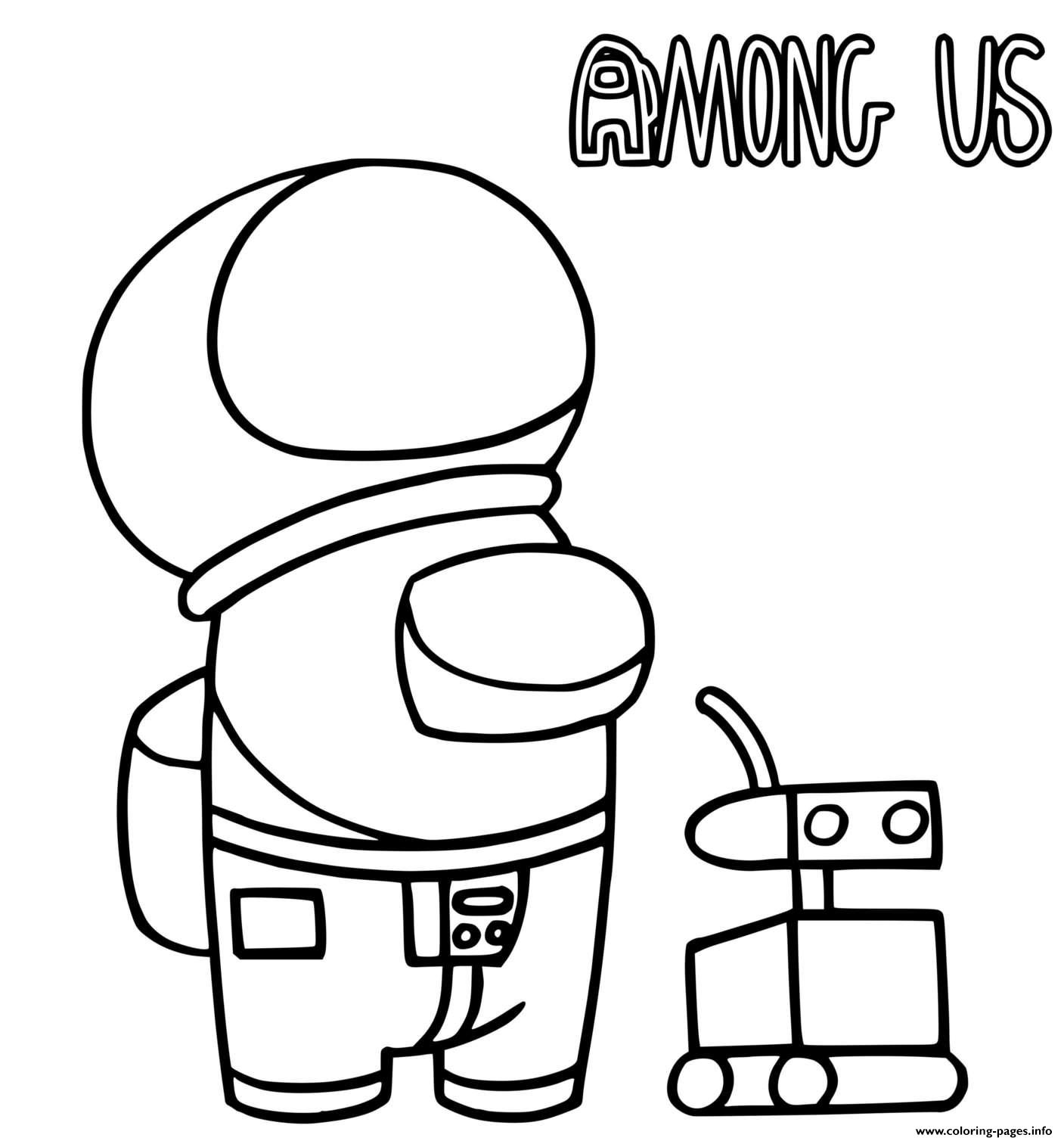 An Astronaut Among Us And A Robot Coloring page Printable