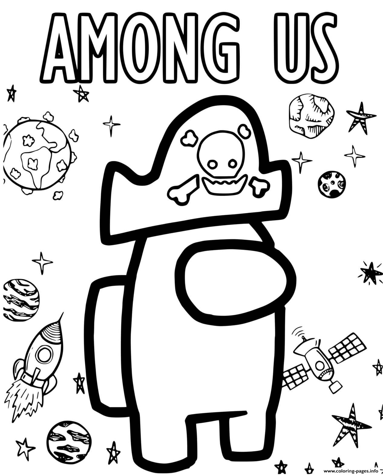 Download Among Us Pirate Coloring Pages Printable