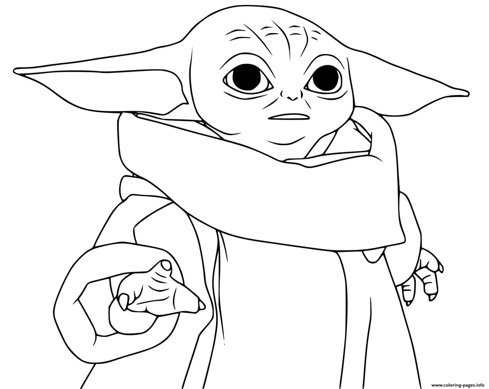Grogu Baby Yoda The Child coloring pages