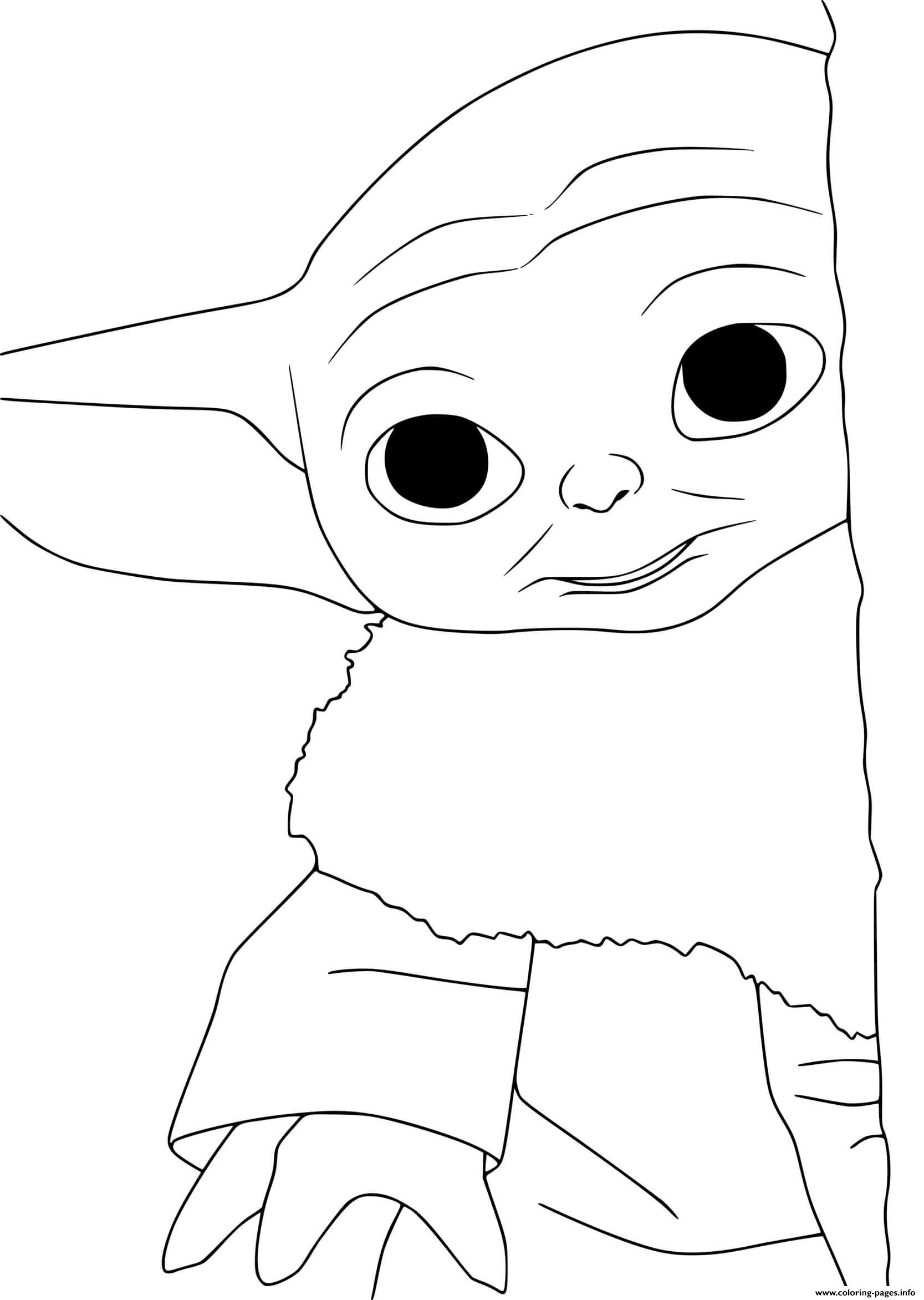 Baby Yoda Hiding Himself coloring pages