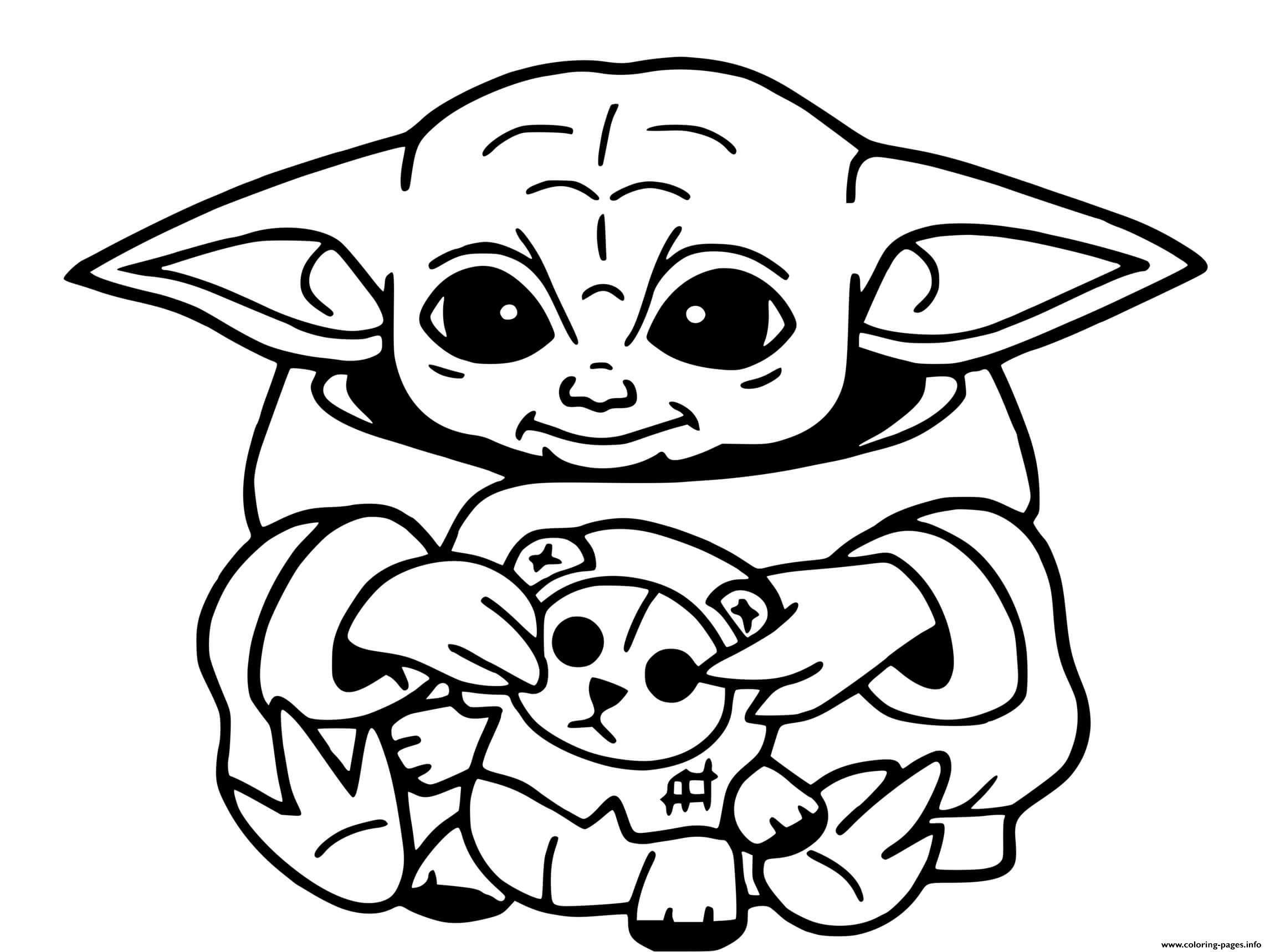 Baby Yoda Mandalorian Jedi Temple coloring pages