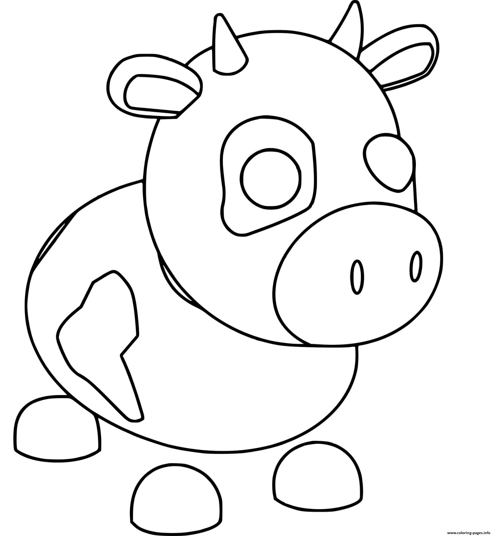 Adopt Me Cow Roblox Coloring Pages Printable