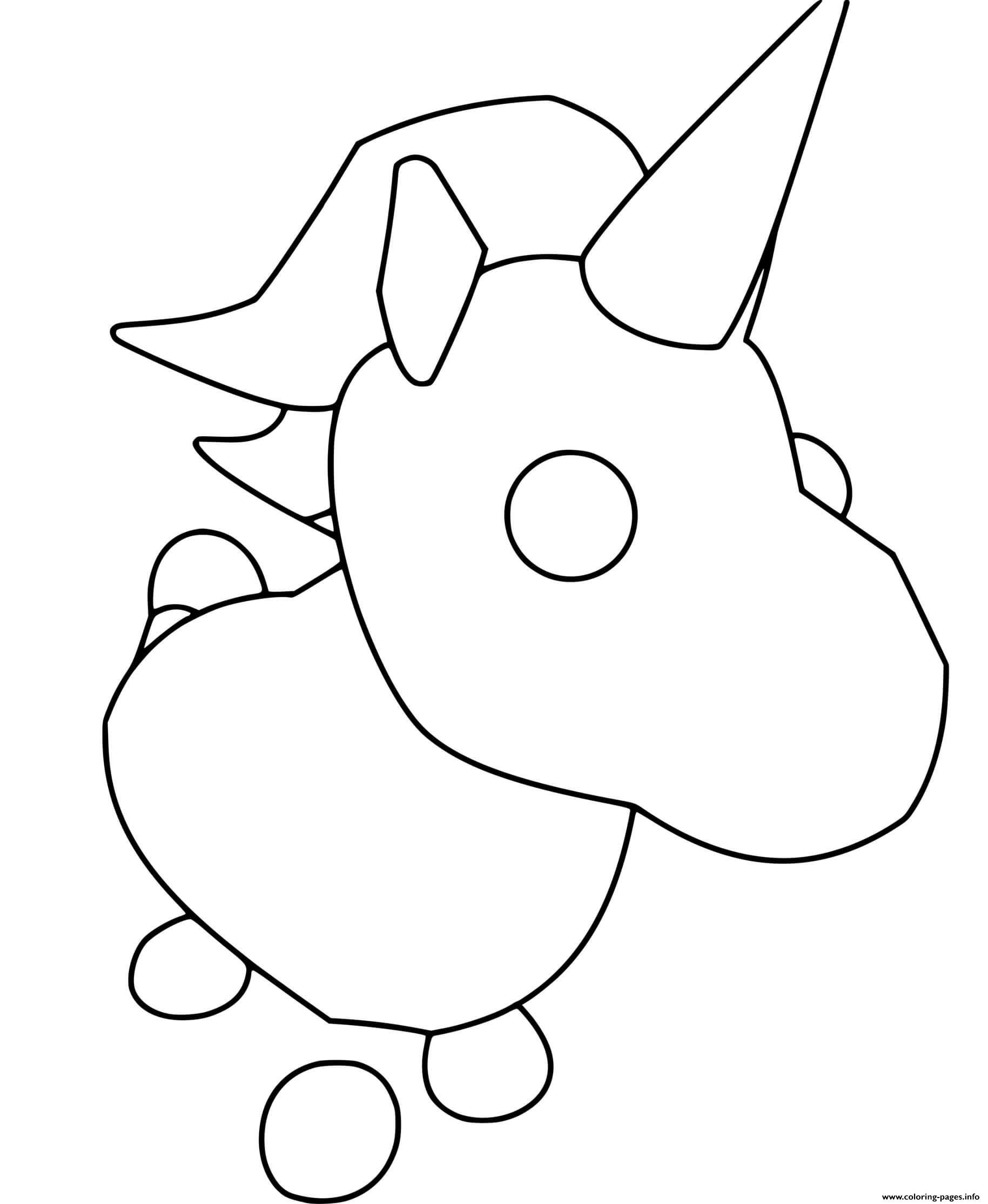 Adopt Me Unicorn Coloring page Printable
