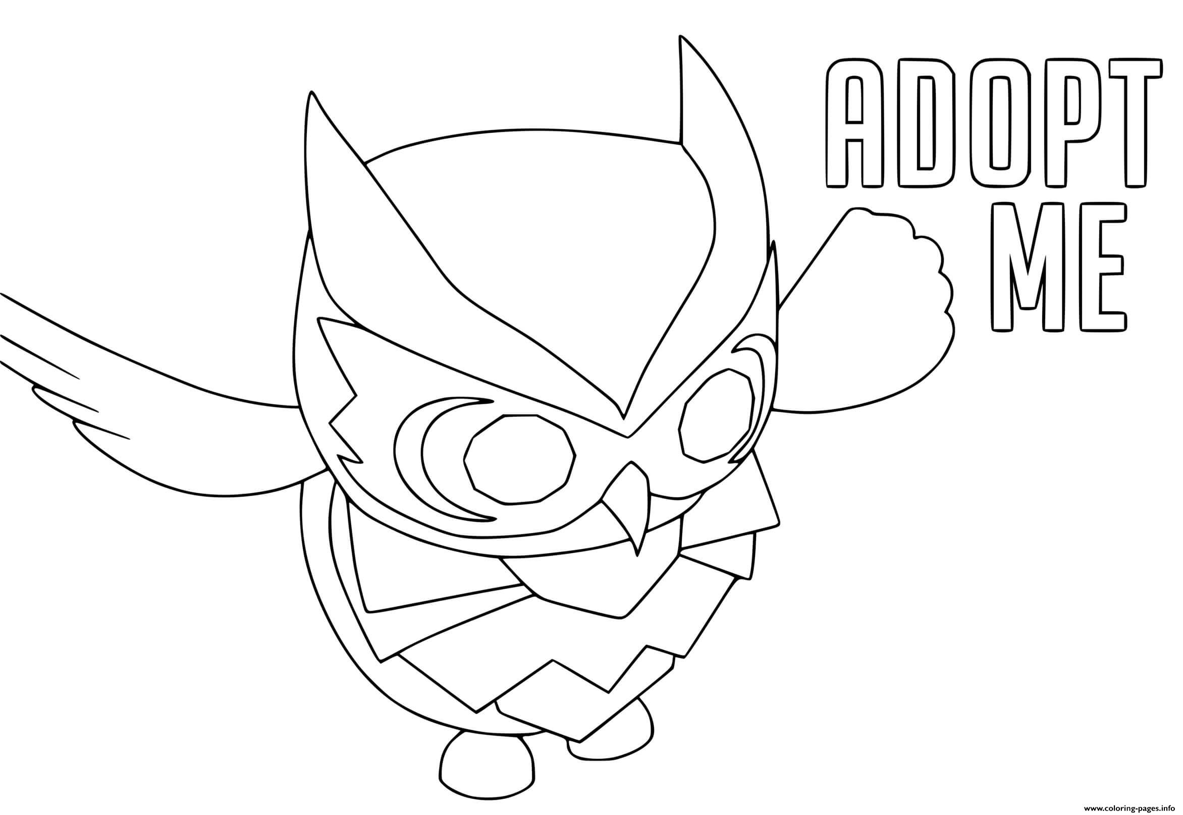 AdoptMe Owl Coloring Pages