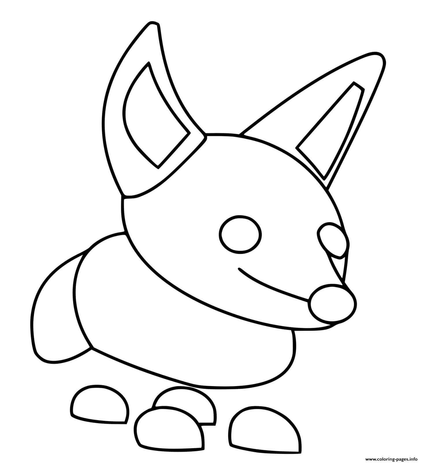 Roblox Adopt Me Fennec Fox Coloring Pages Printable