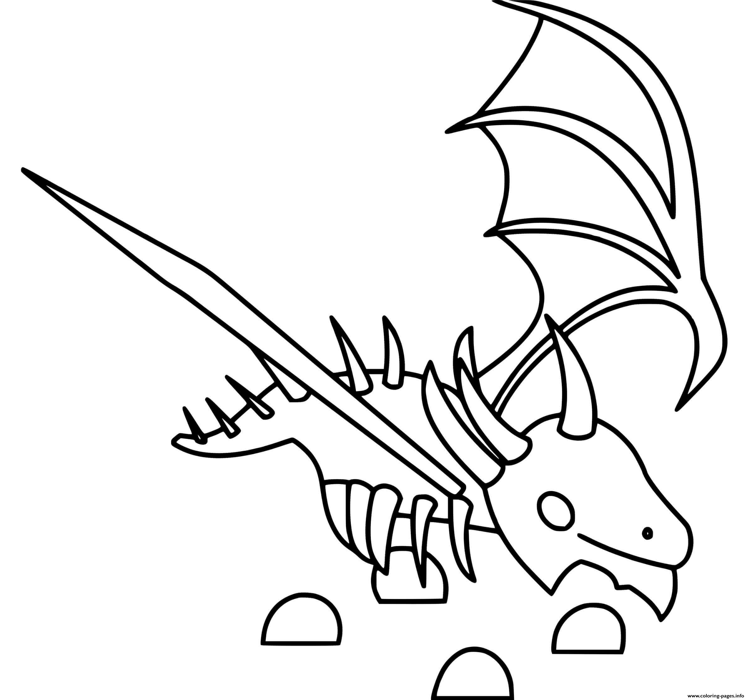 Roblox Adopt Me Shadow Dragon Coloring Pages Printable - roblox adopt me dragon