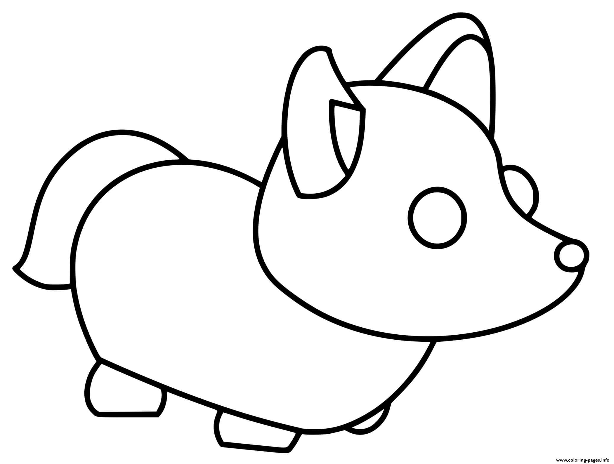 What is the title of this picture ? Roblox Adopt Me Artic Fox Coloring Pages Printable