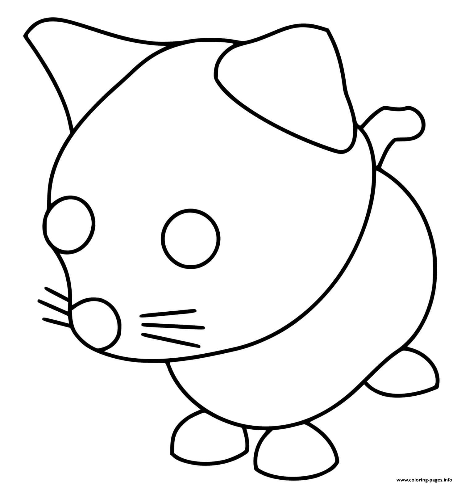 Roblox Adopt Me Pink Cat Coloring Pages Printable