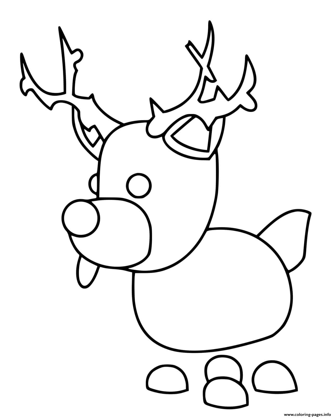 Adopt Me Reindeer Coloring Pages Printable