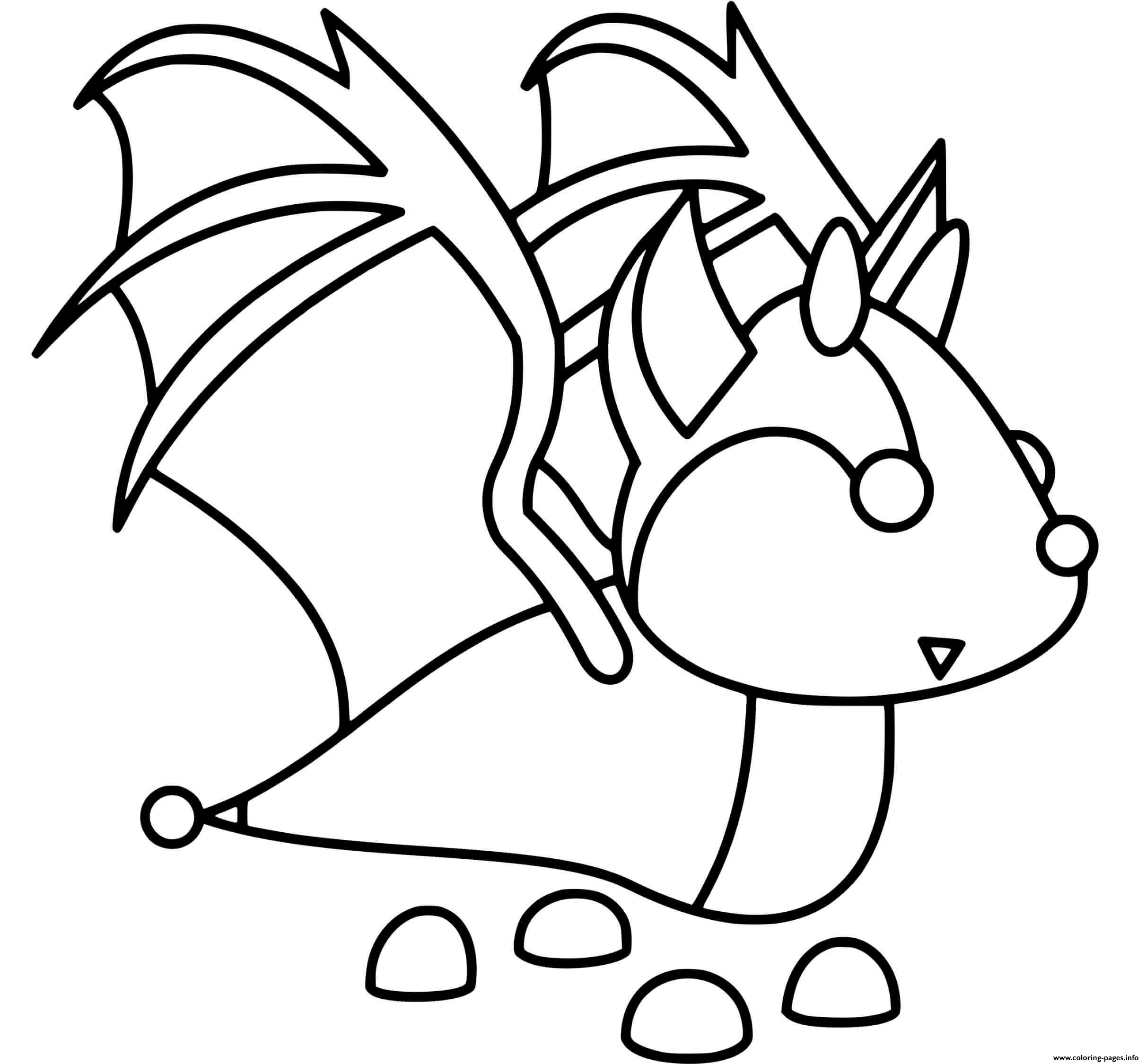 Roblox Adopt Me Bat Dragon Coloring Pages Printable - roblox adopt me bat dragon