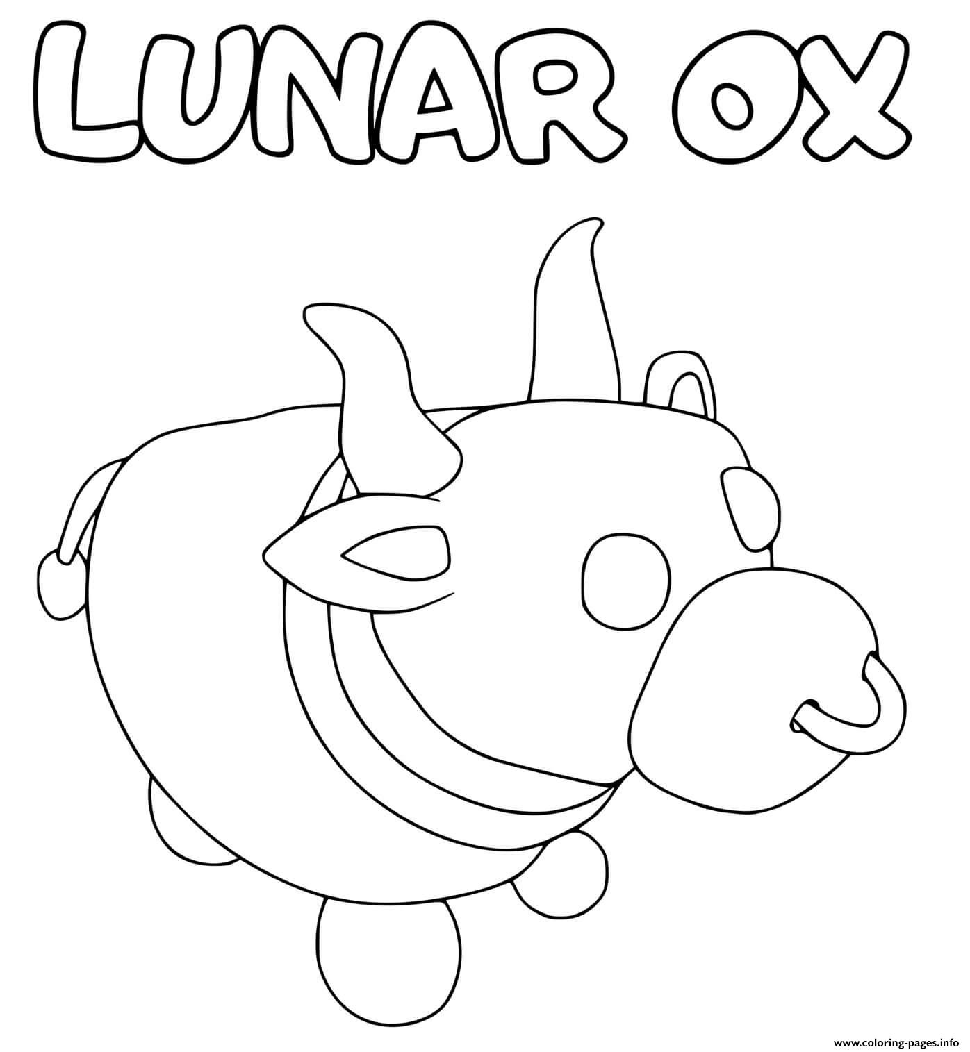 Adopt Me Lunar Ox Coloring Pages Printable - roblox coloring pages adopt me