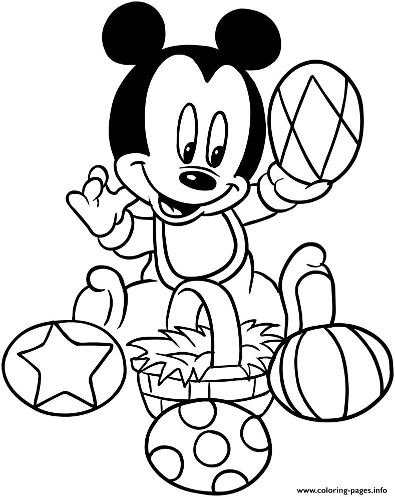 Baby Mickey Mouse Easter Eggs Coloring page Printable