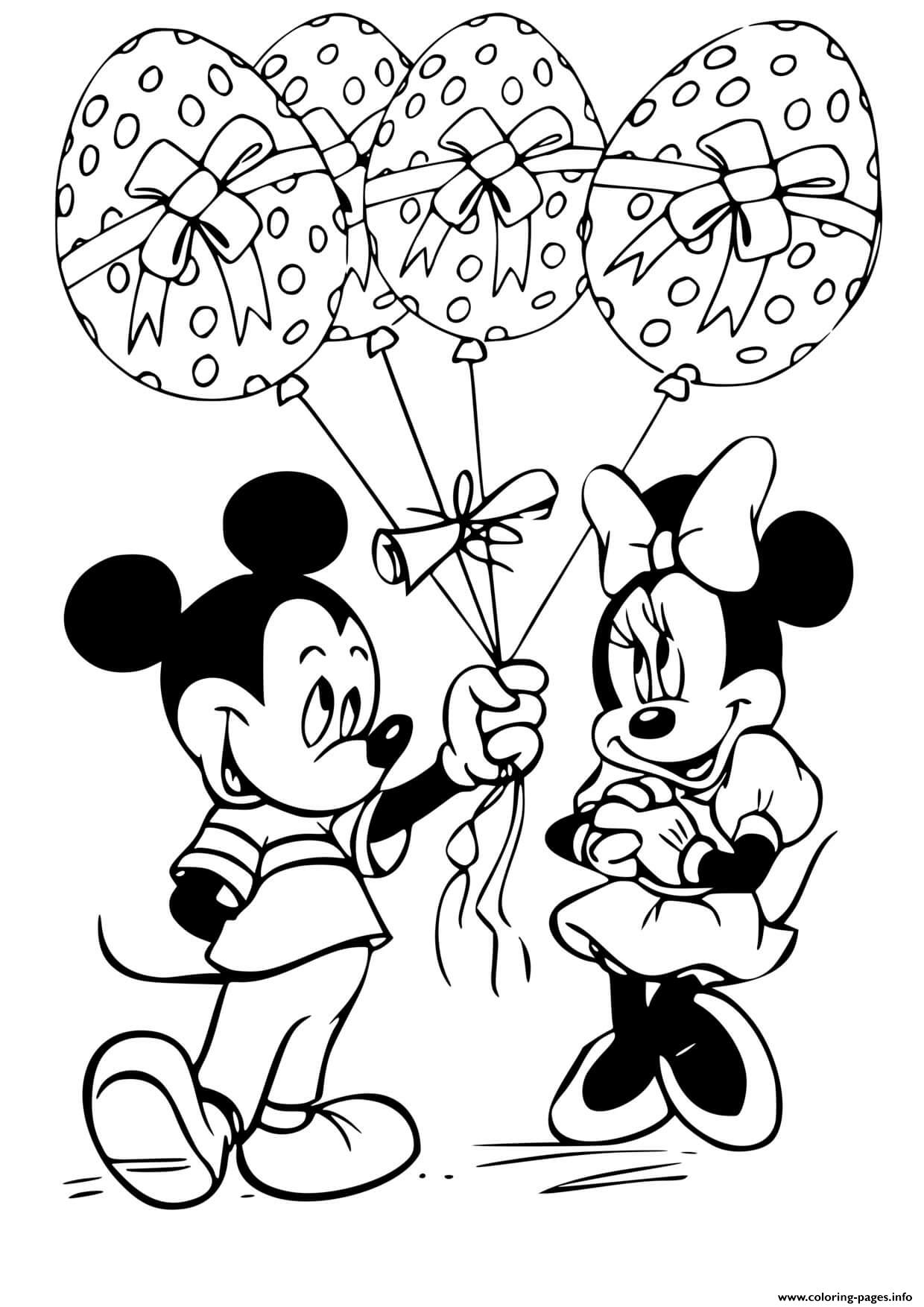 Mickey Mouse Minnie Mouse Easter Egg Balloons coloring