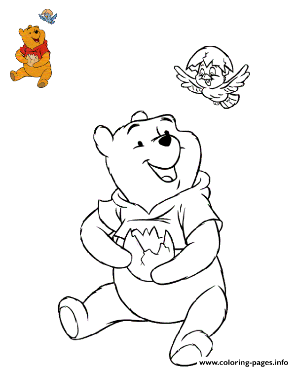 Winnie The Pooh Happy Easter coloring