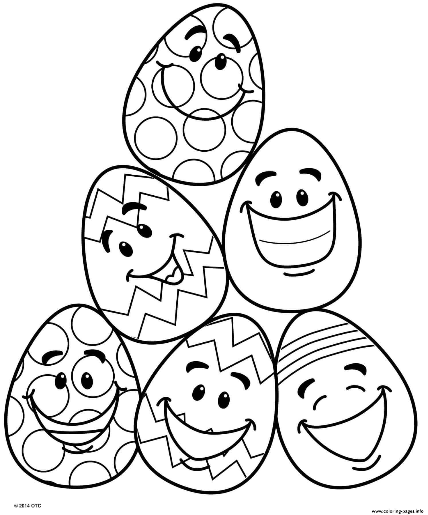 Funny Emoji Eggs Faces coloring