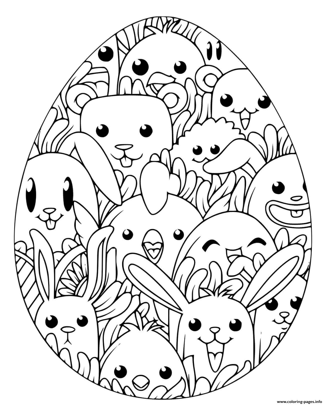 Hand Drawn Easter Eggs coloring