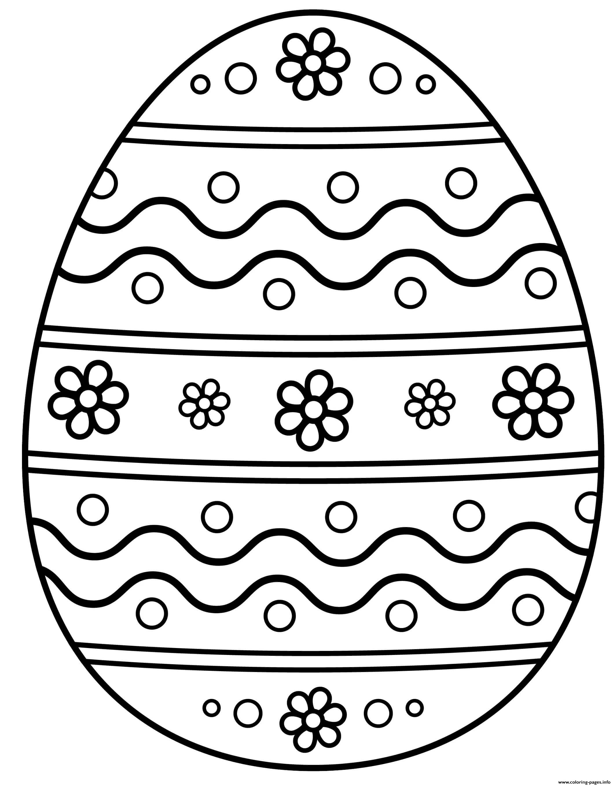 Easter Egg Beautiful Coloring page Printable