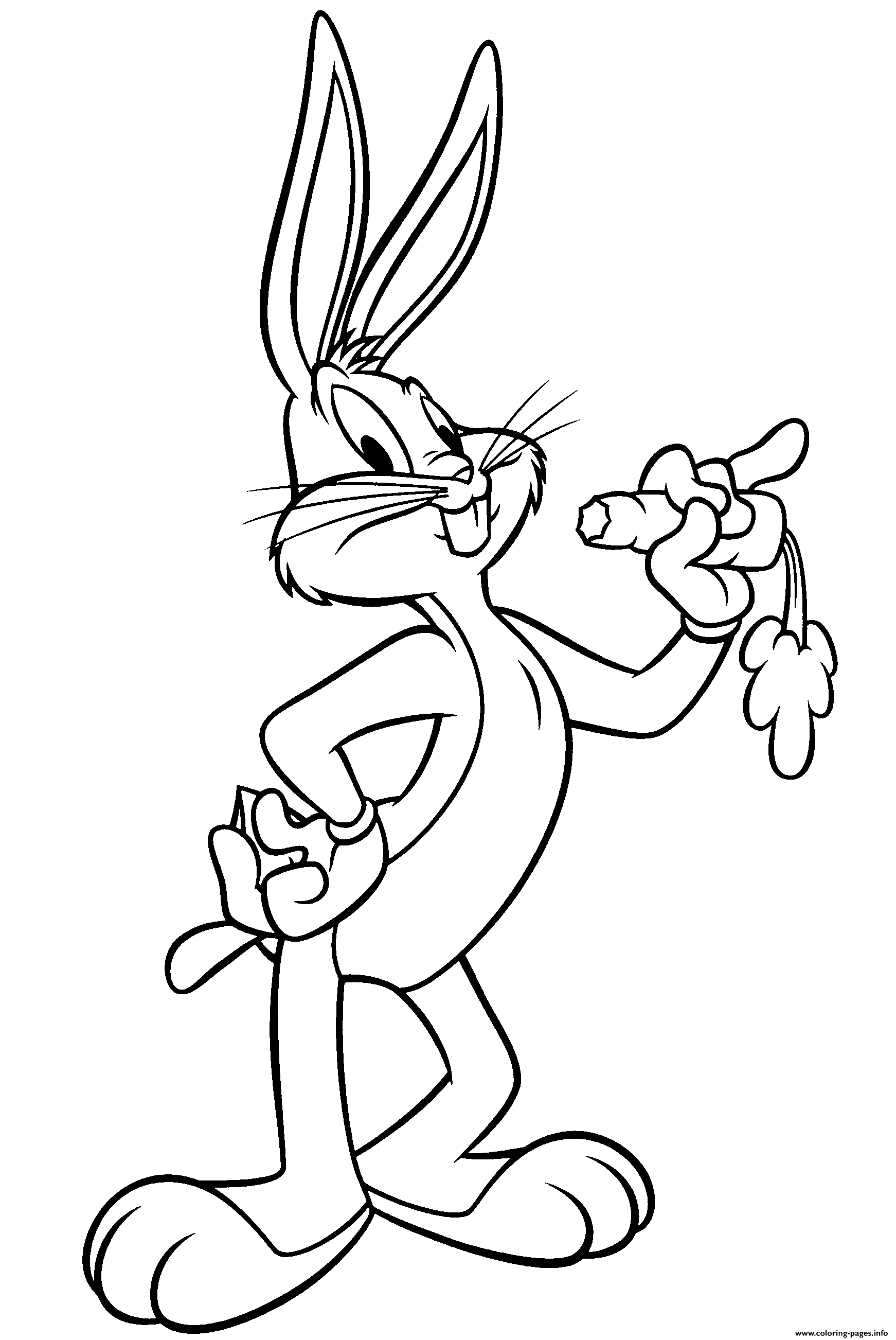 Bugs Bunny With Carrot Rabbit coloring